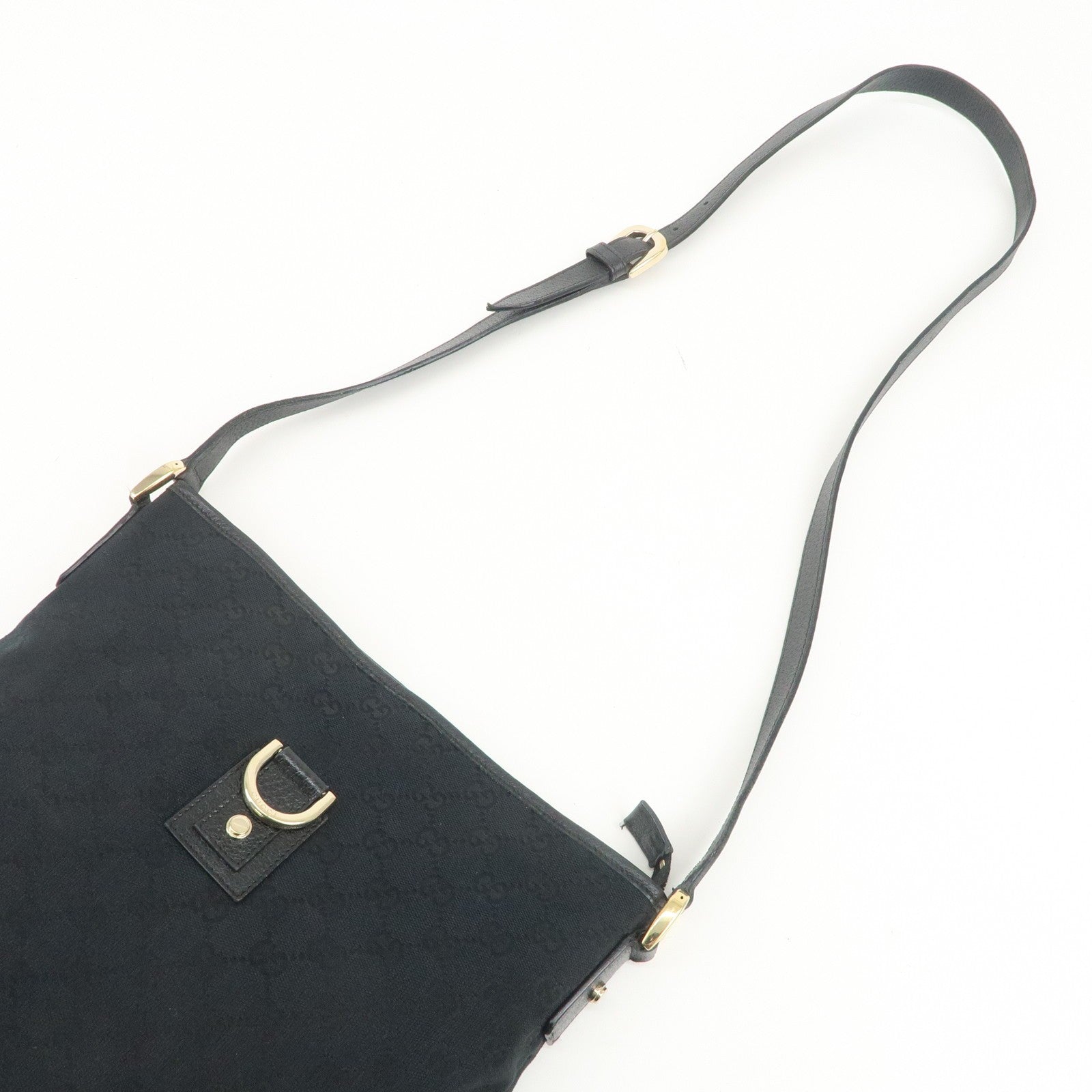 Gucci Abbey Shoulder Bag - Black, GG Canvas, Leather
