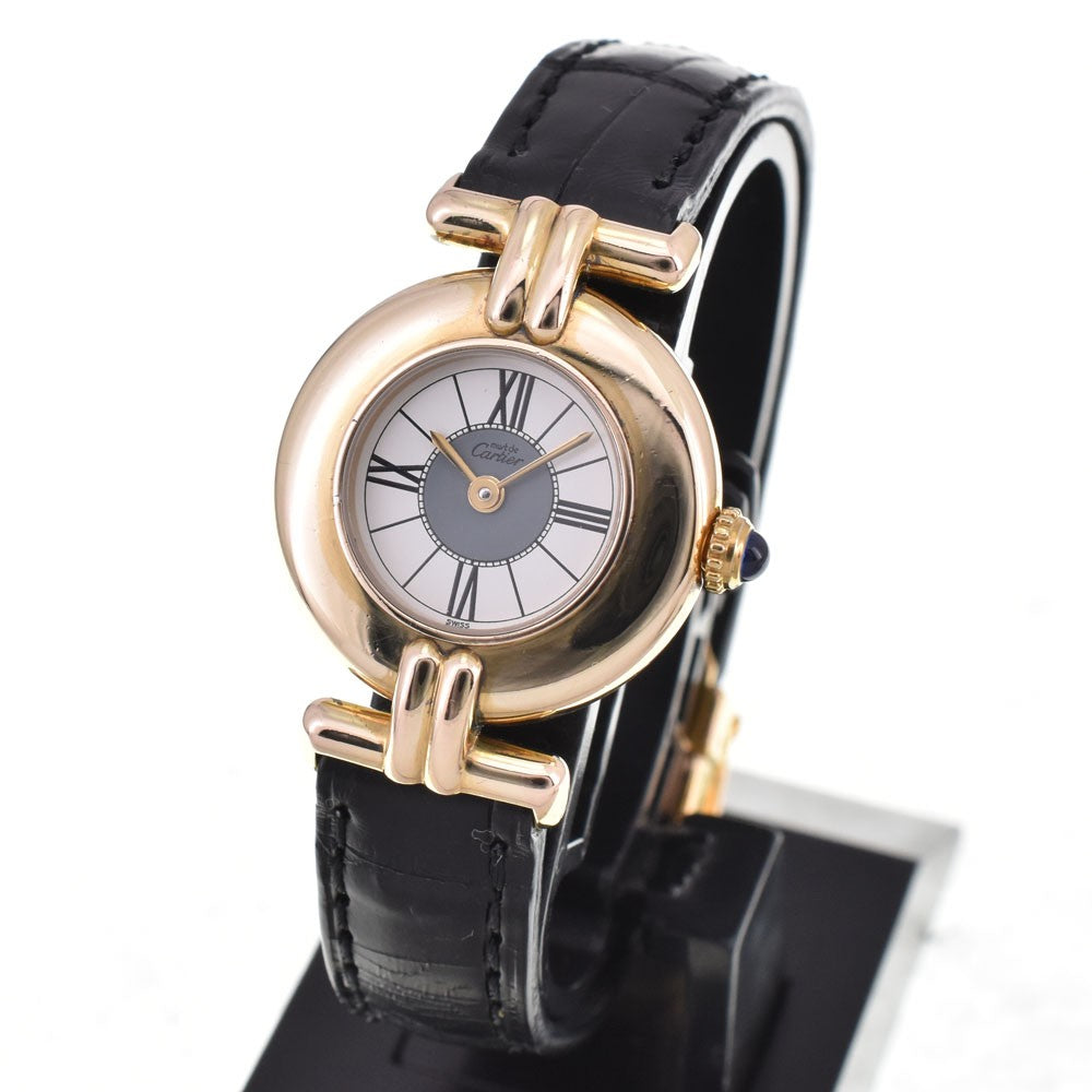 Cartier Must Colisee Vermeil SM Wristwatch - Gold, SV925 (Gold Plated) / Leather