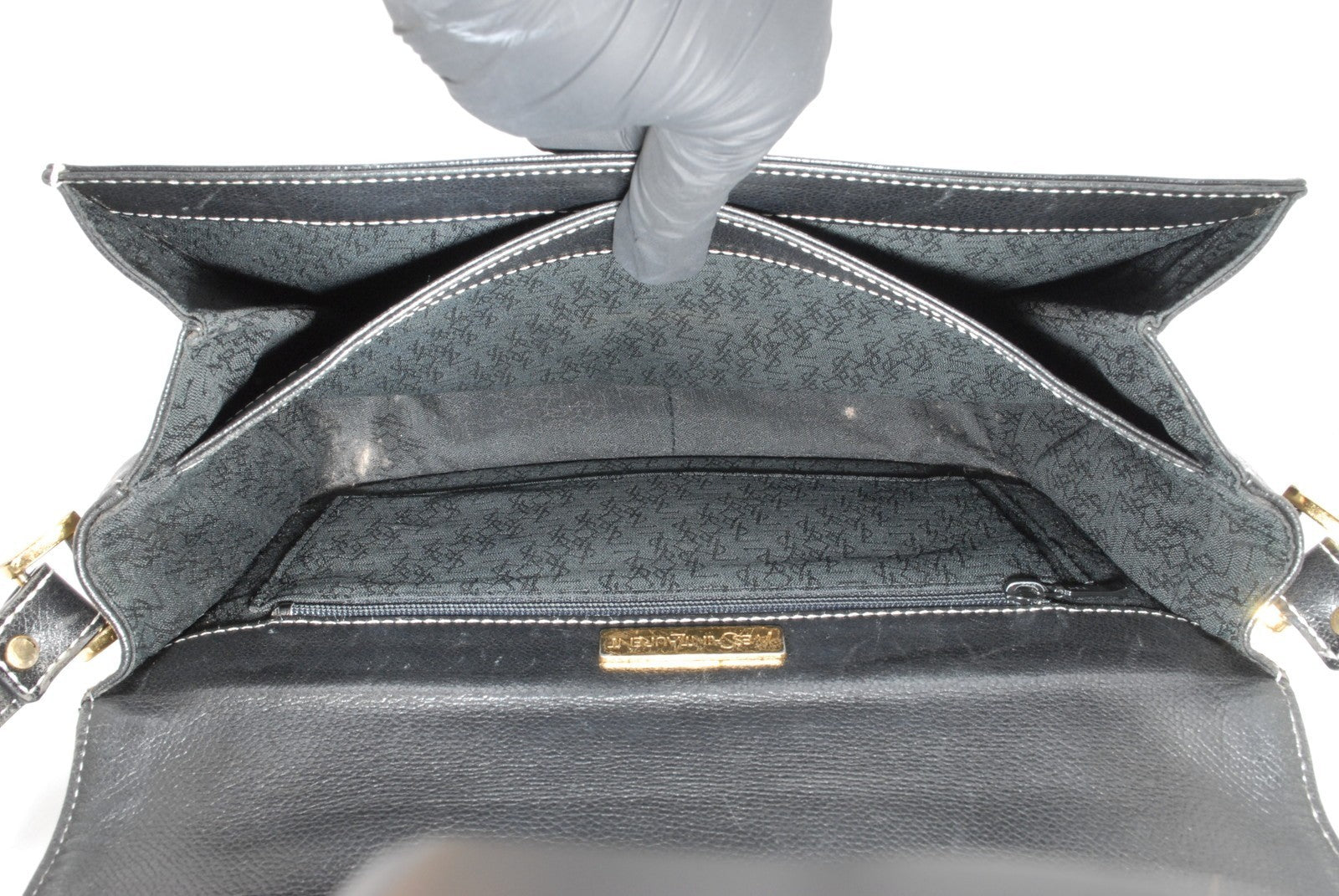 Saint Laurent Yves Vintage Shoulder Tote Stitch Bag - Black, Leather