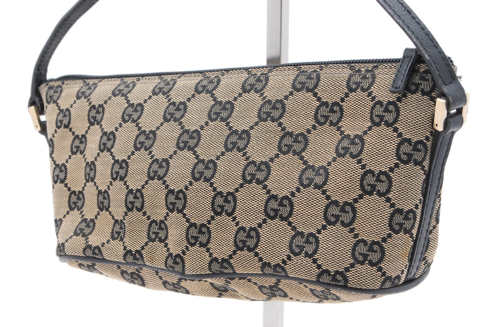 Gucci GG Supreme Hand Bag - Gray Black, Canvas