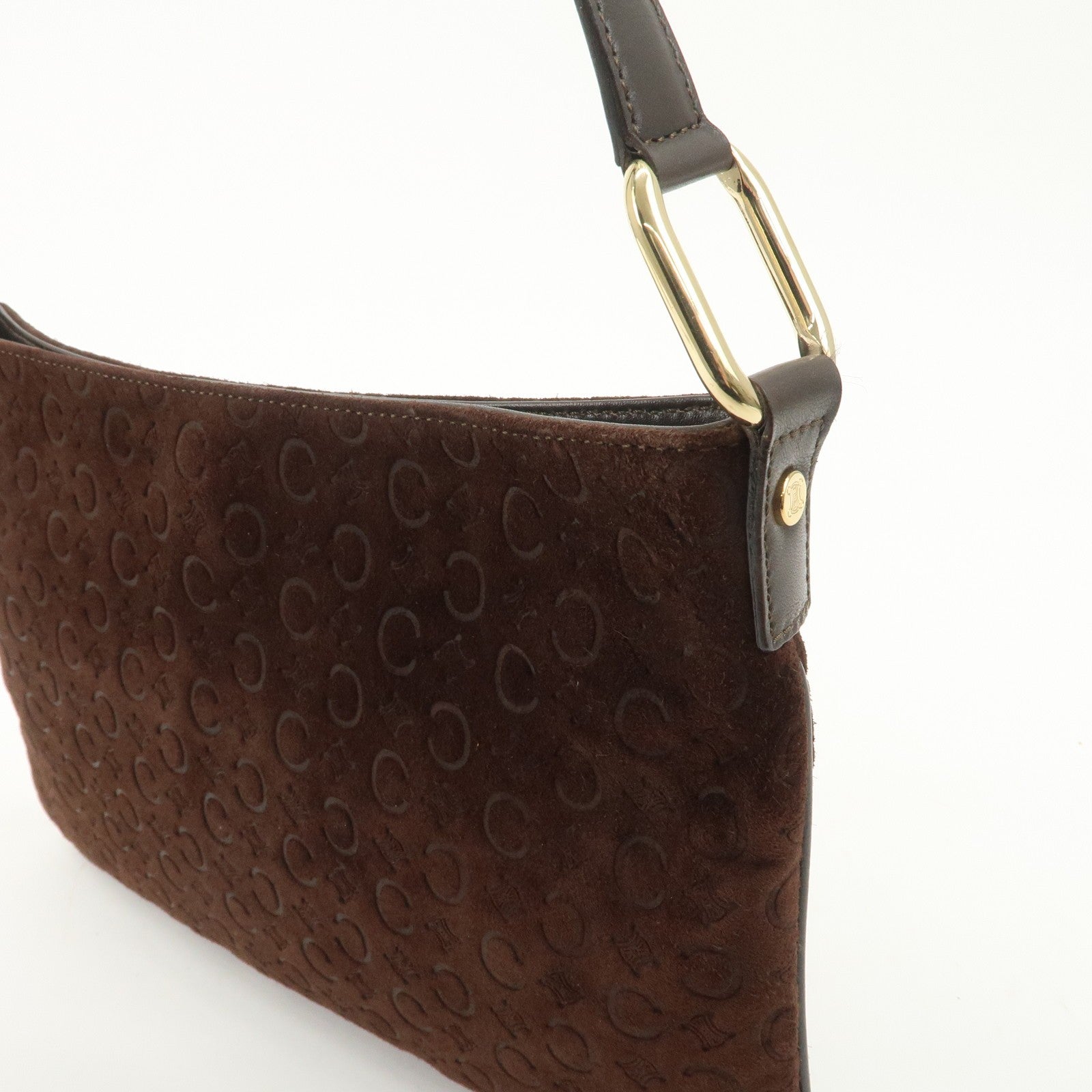 Celine C Macadam Shoulder Bag - Brown, Suede Leather