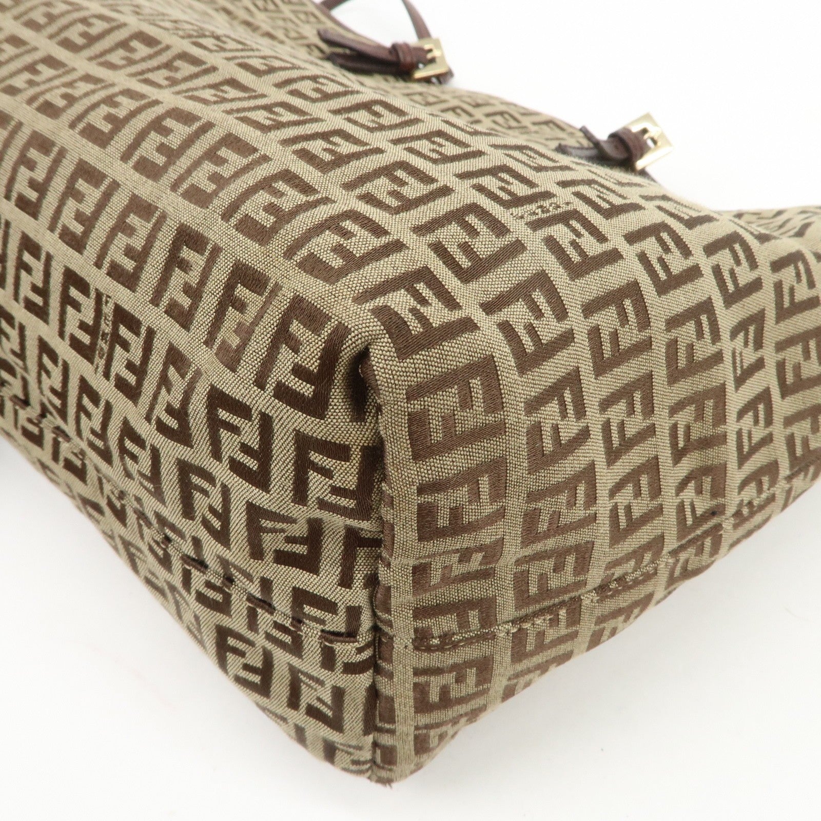 Fendi Tote Shoulder Bag - Beige Brown, Canvas Leather