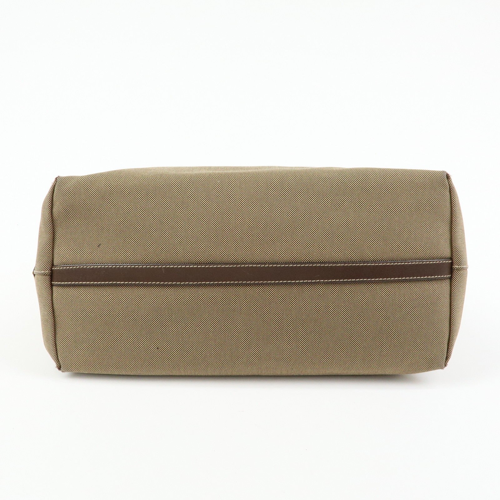 Prada Triangle Logo Jacquard Tote Shoulder Bag - Beige, Leather