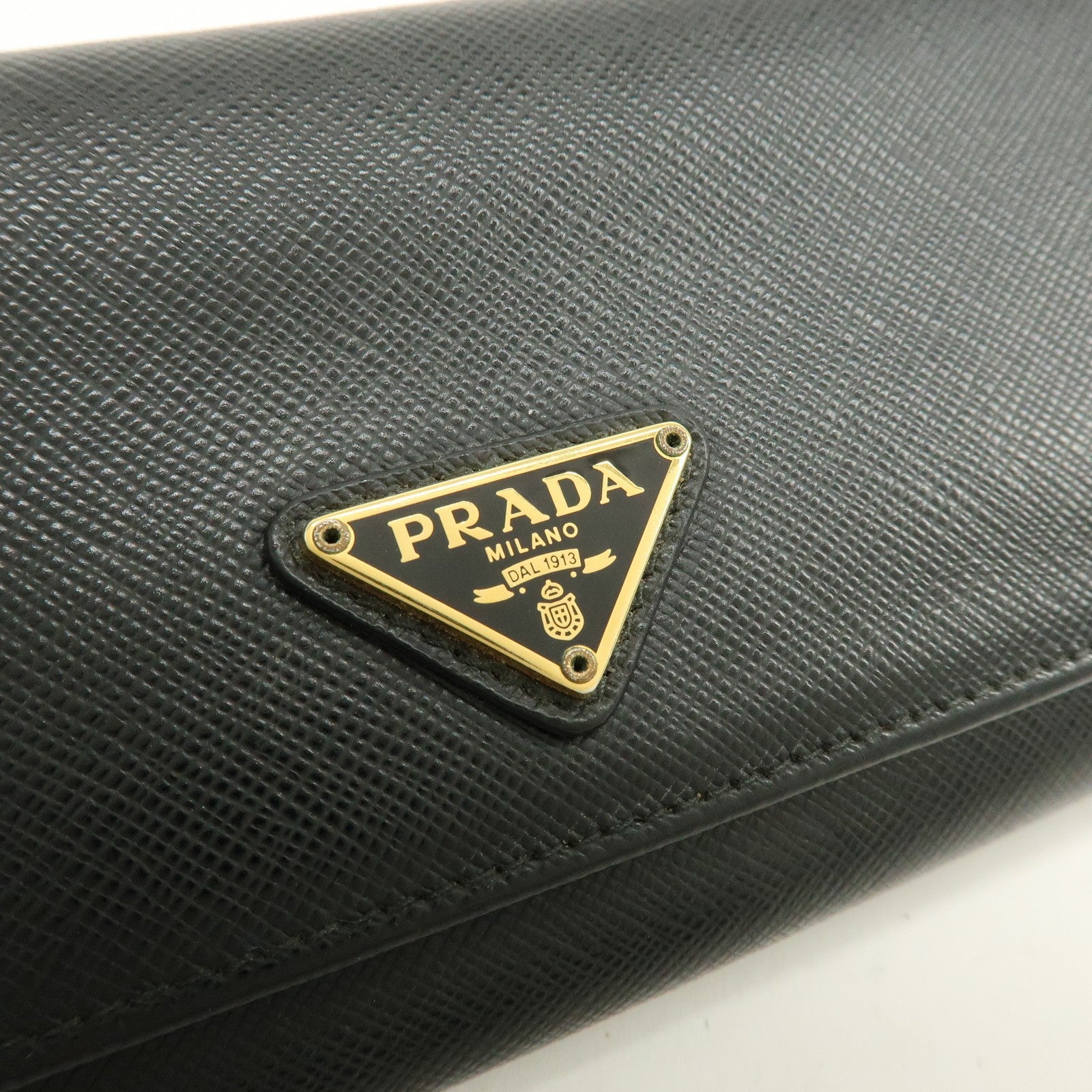Prada Triangle Logo Wallet - Black, Saffiano Leather