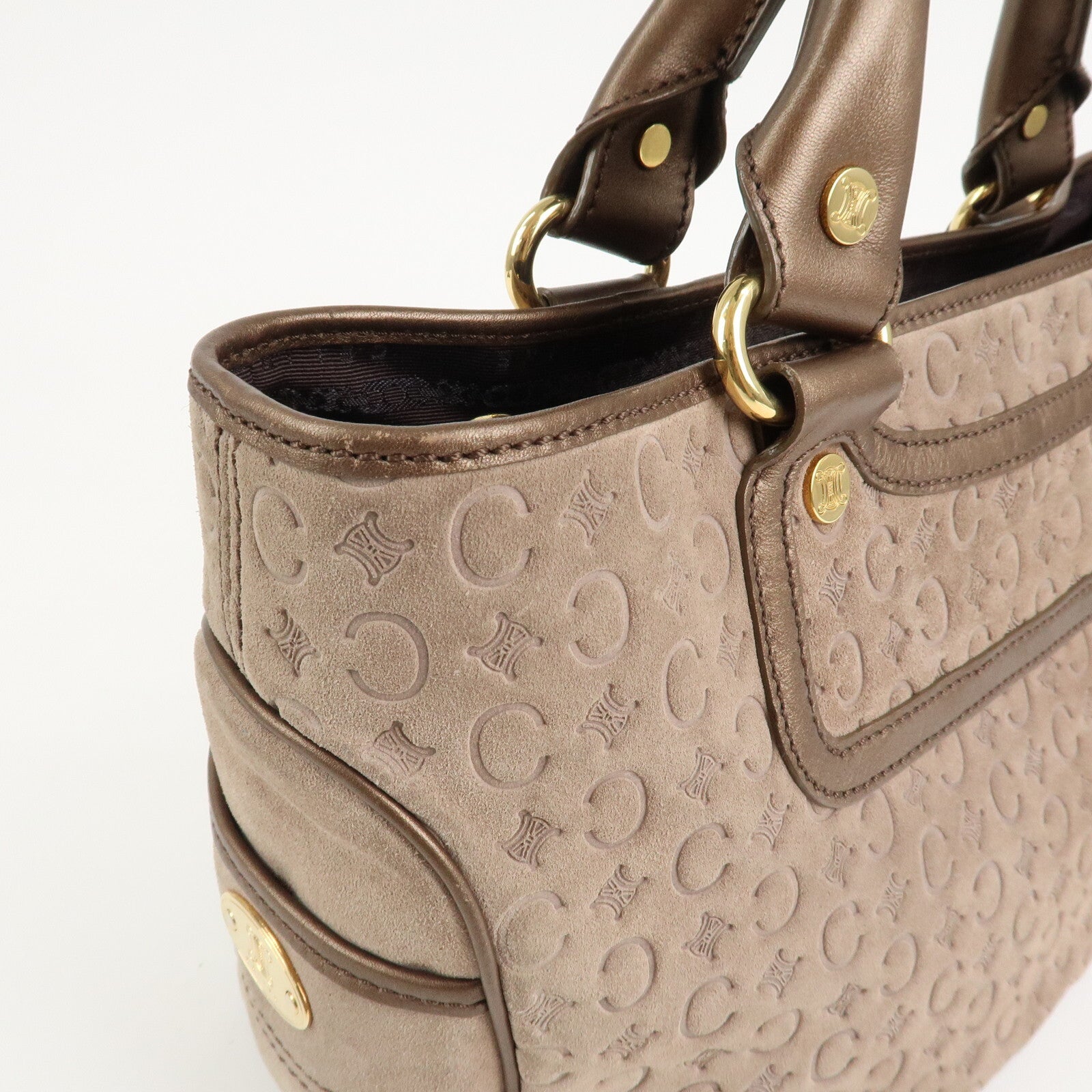 Celine C Macadam Suede Boogie Bag Handbag - Beige, Suede