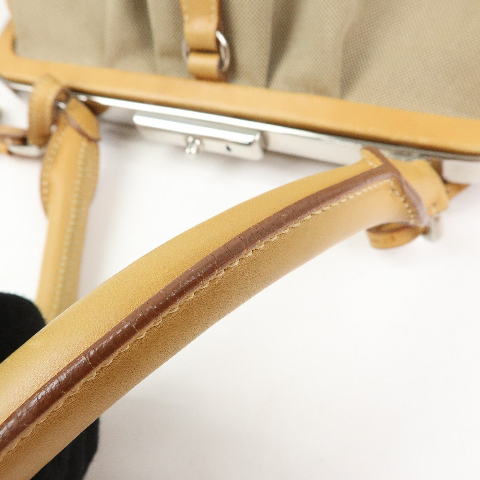 Prada BR3481 Shoulder Bag - Light Brown, Jacquard Leather