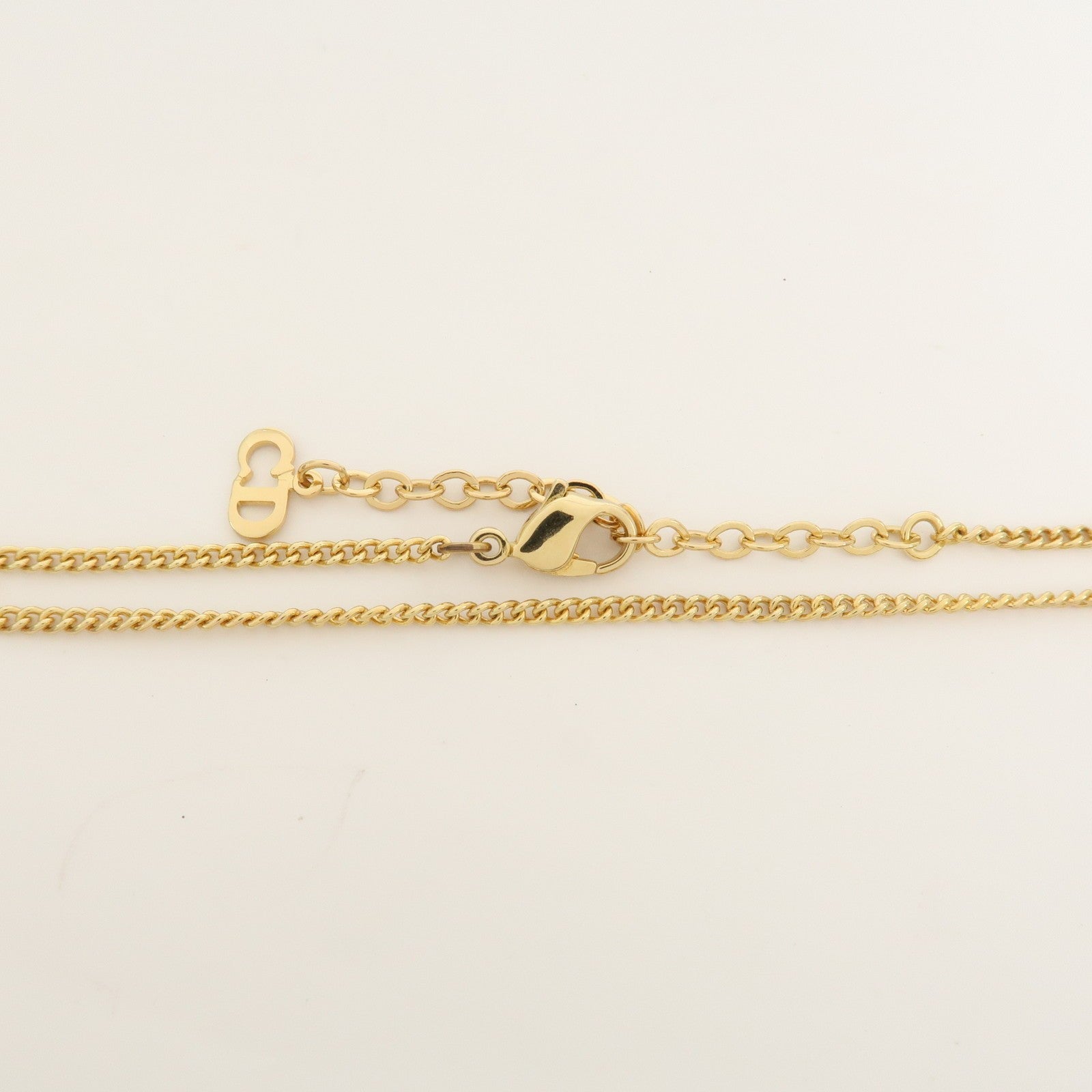 Christian Dior Logo Metal Necklace Choker - Gold, Black