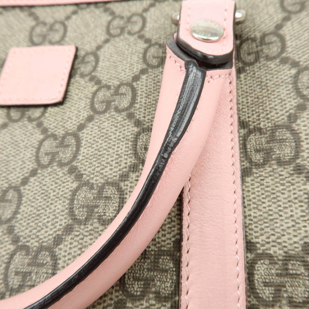 Gucci Tote Bag - Beige, Pink, GG Supreme, Leather