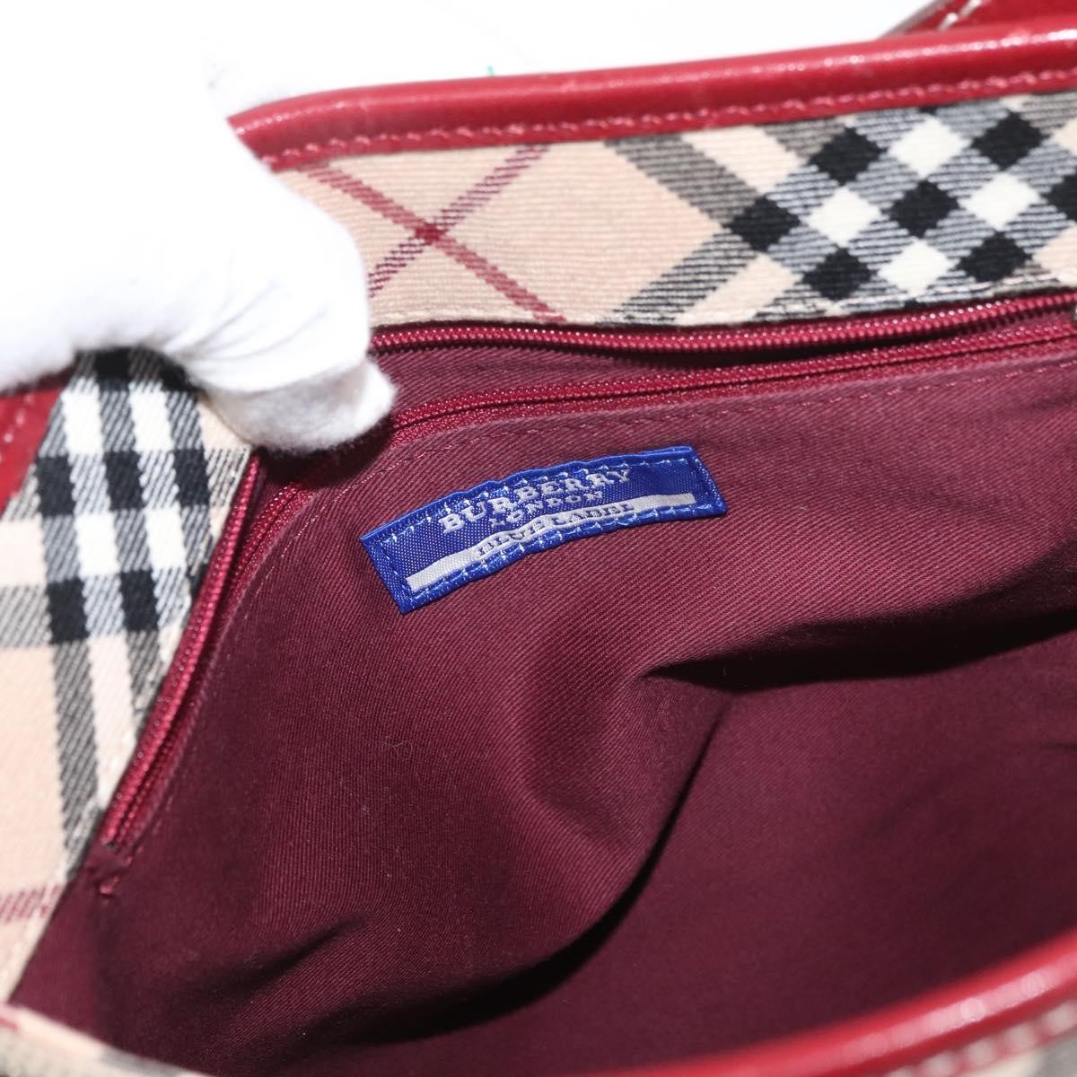 Burberry Nova Check Blue Label Shoulder Bag - Beige/Silver, Canvas