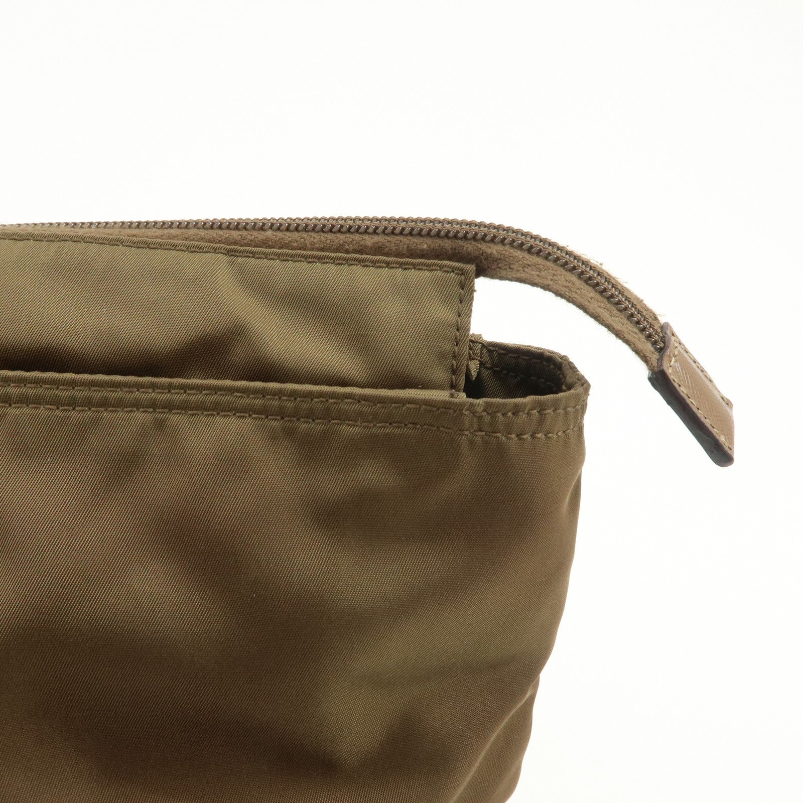 Prada Triangle Logo Tote Bag - Brown, Nylon and Saffiano Leather