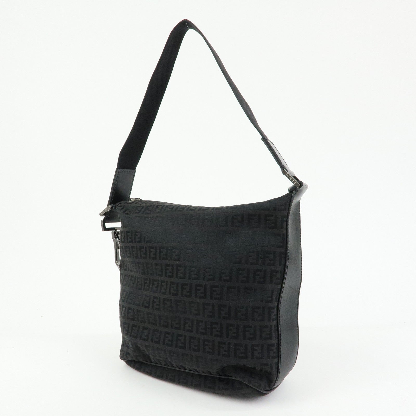 Fendi Shoulder Bag - Black, Canvas, Leather