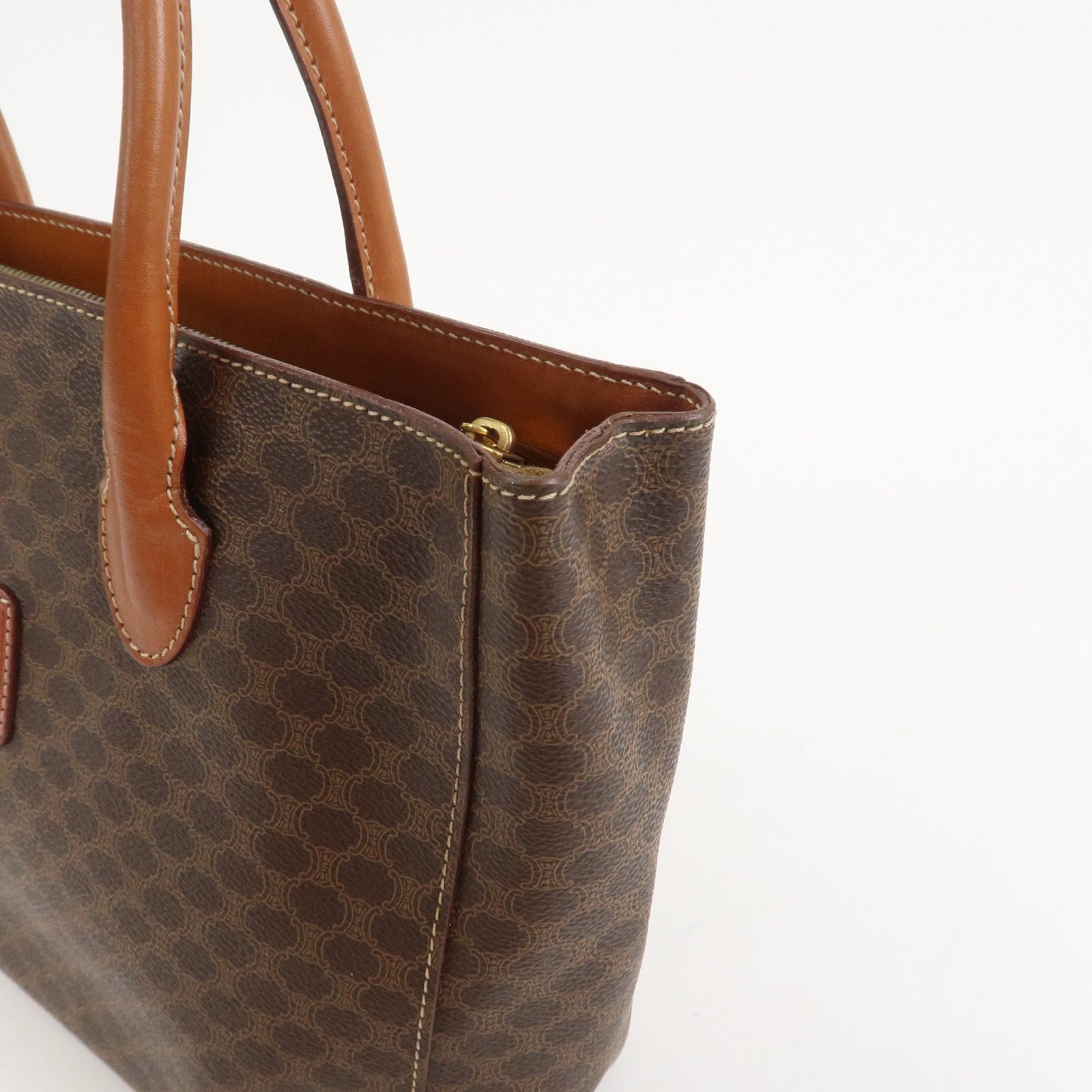Celine Macadam Hand Bag - Brown, PVC Leather