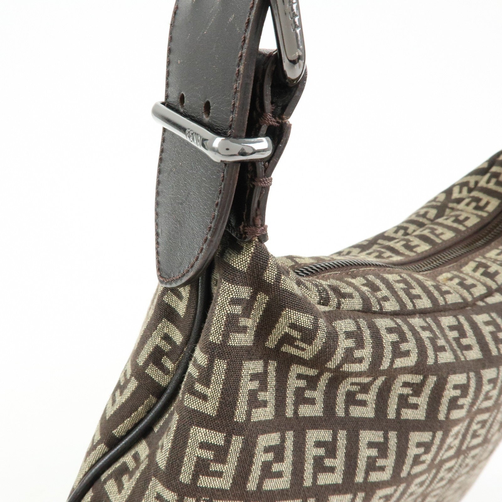 Fendi Shoulder Bag - Dark Brown, Canvas and Leather