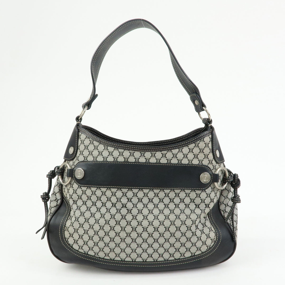 Celine Macadam Shoulder Bag - Black, Canvas, Leather