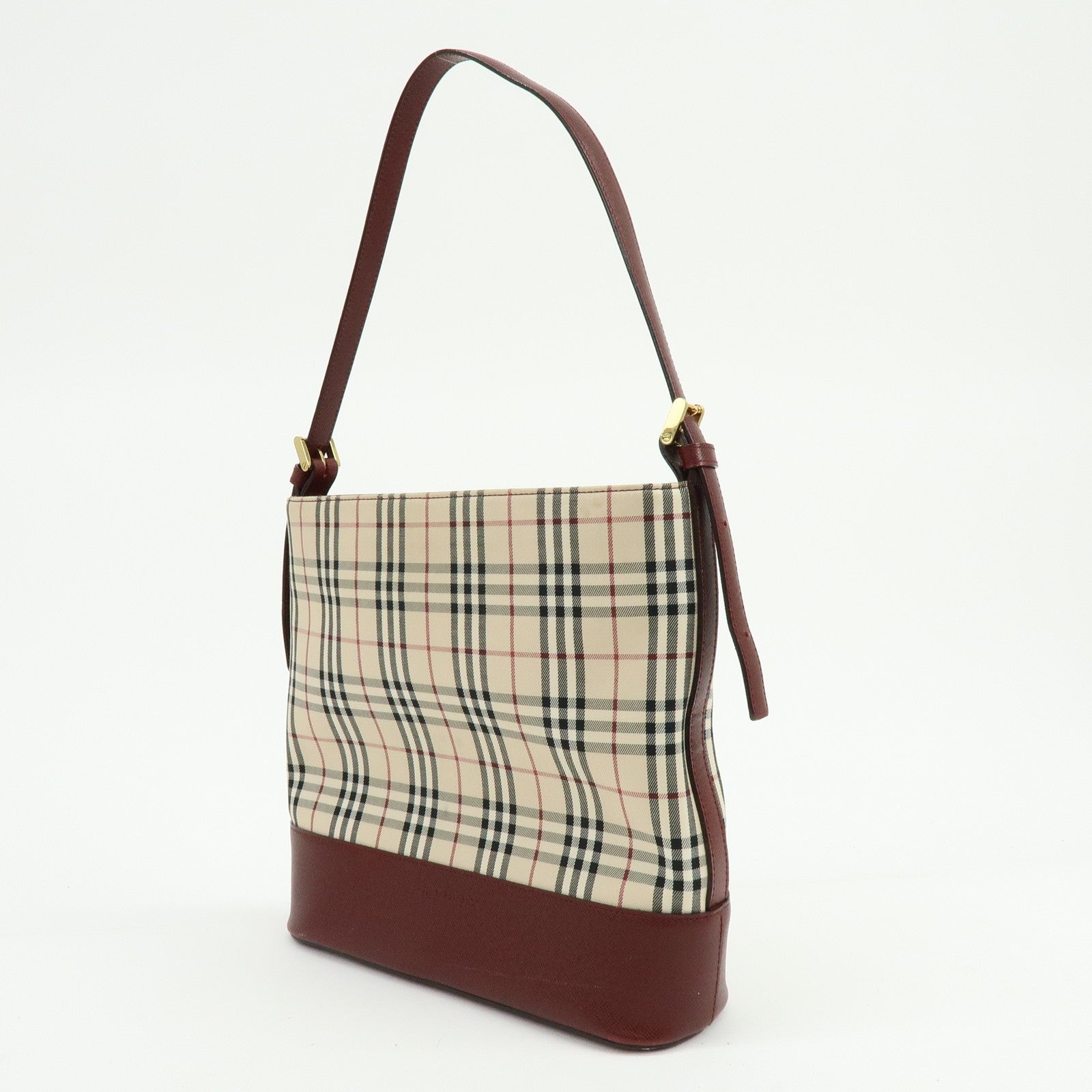 Burberry Shoulder Bag - Beige, Bordeaux, Canvas Leather