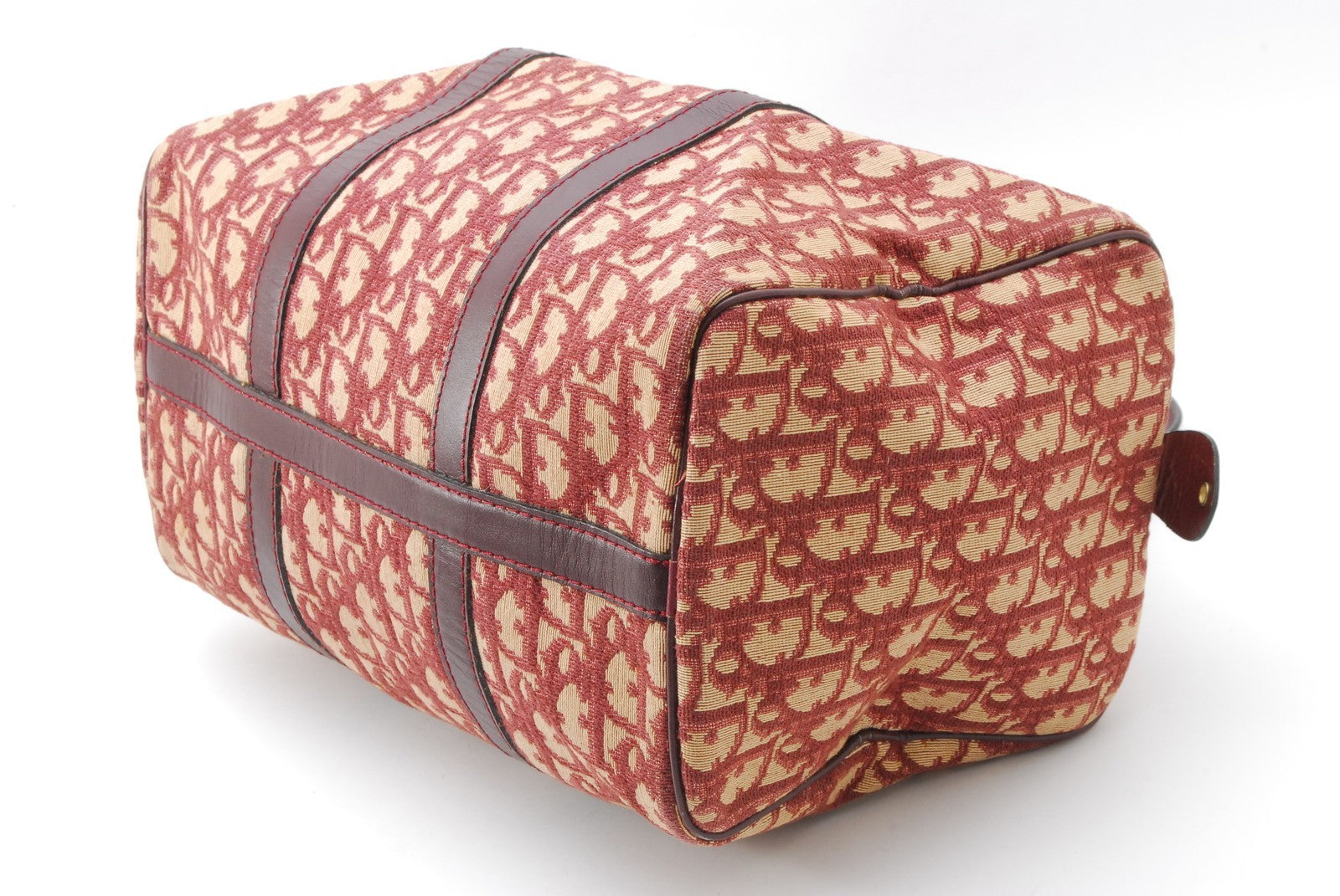 Christian Dior Trotter Boston Handbag - Red Bordeaux, Canvas