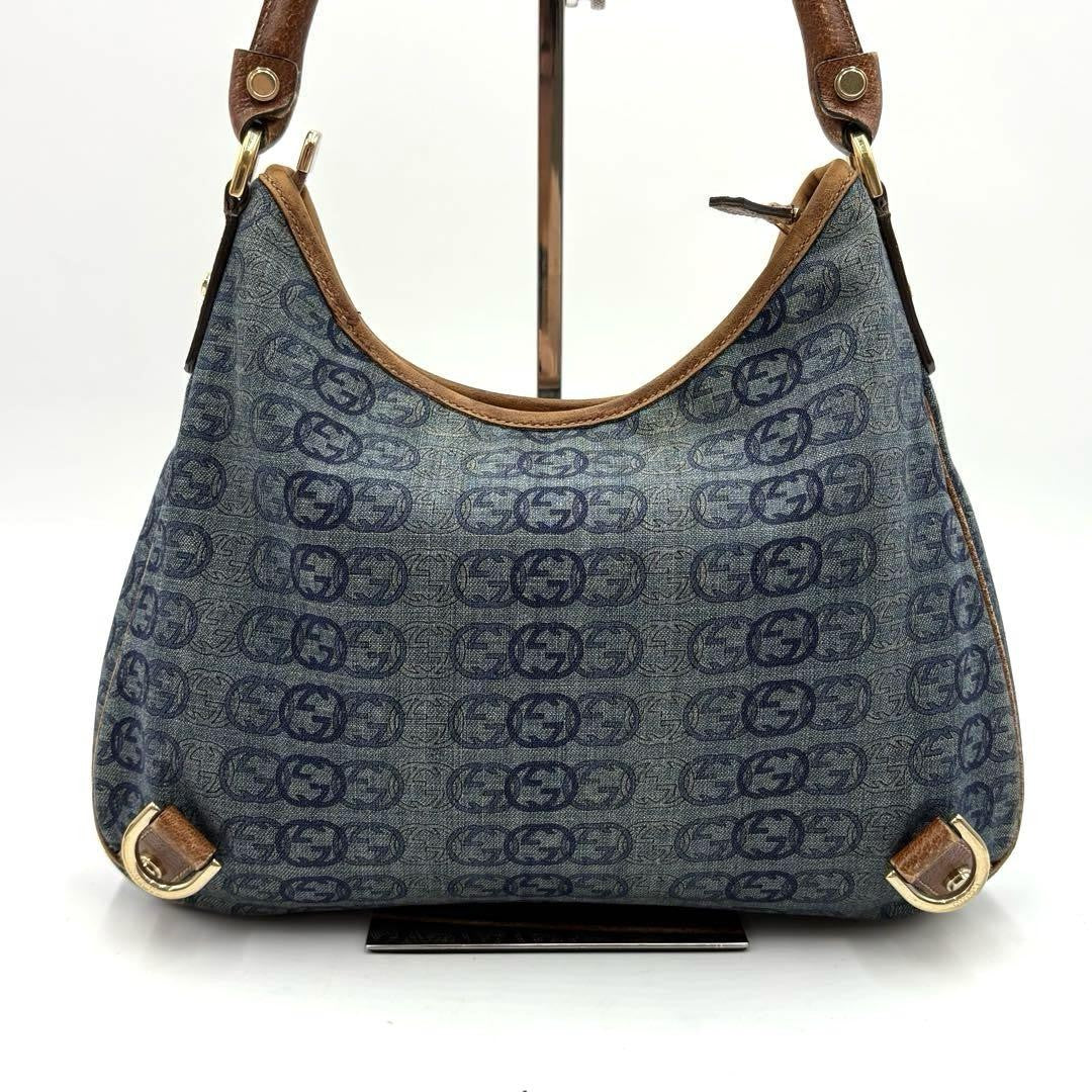 Gucci Abbey Shoulder Bag - Brown x Blue, Denim Leather