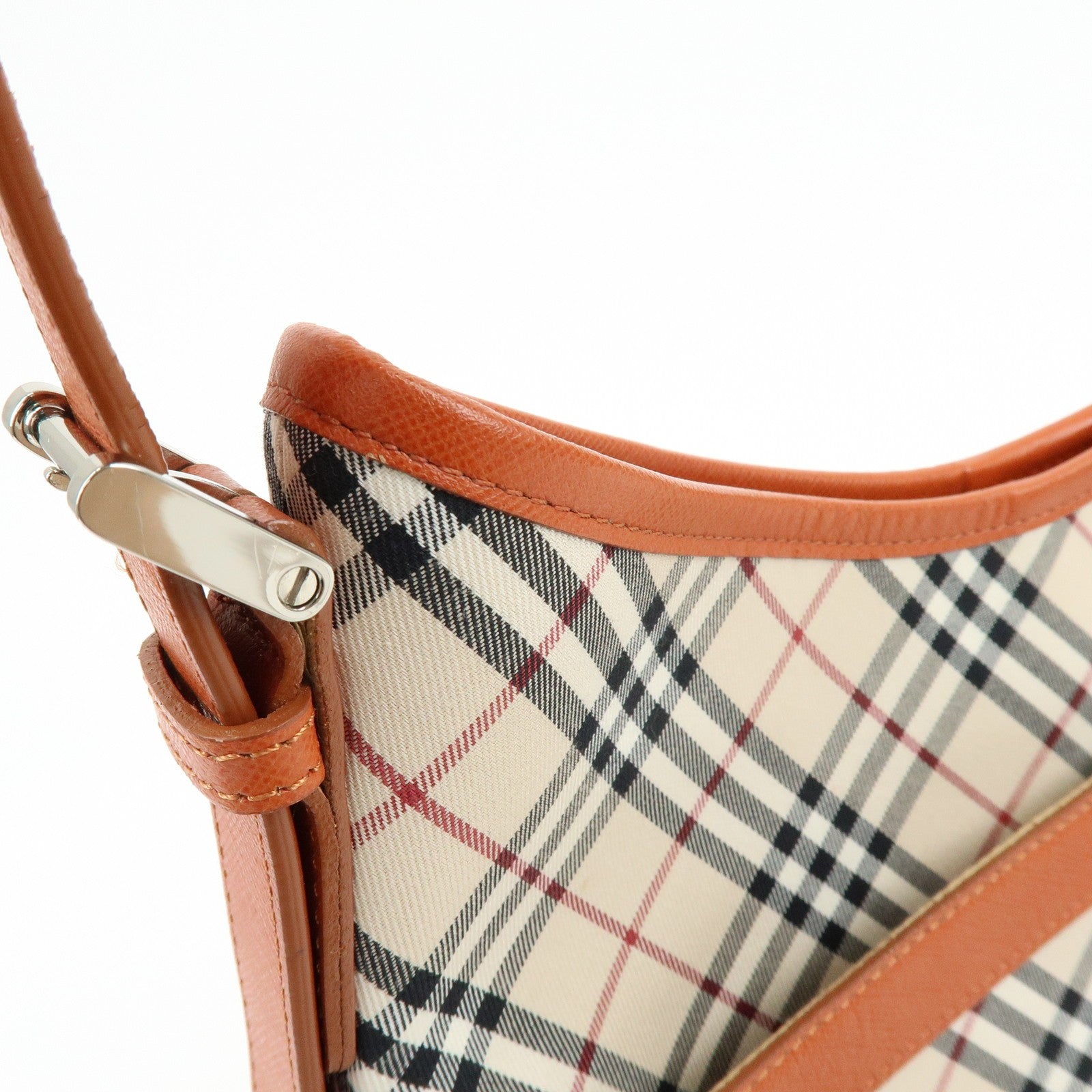 Burberry Nova Plaid Shoulder Bag - Beige, Canvas, Leather