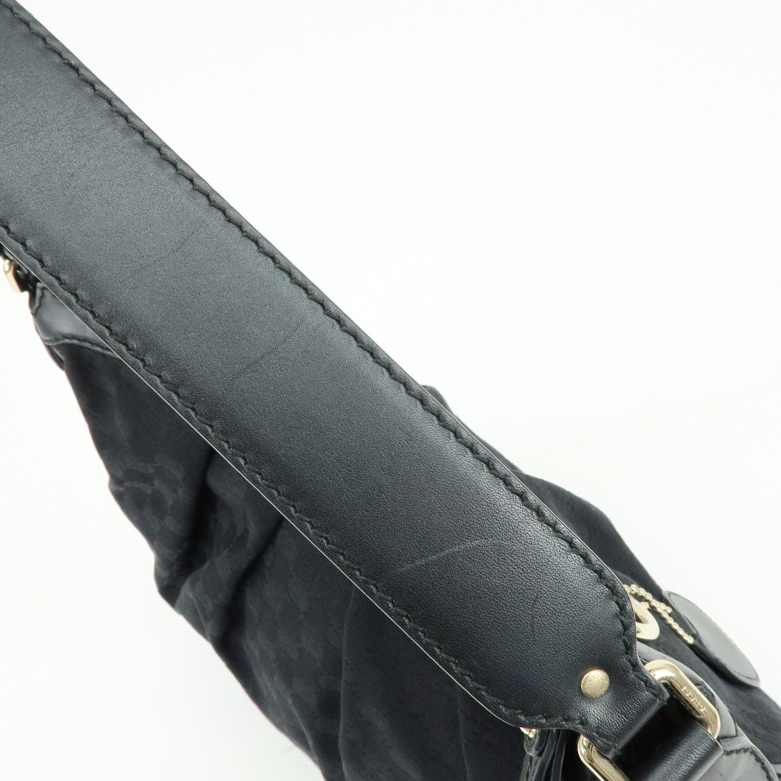 GUCCI Sukey GG Canvas Leather Shoulder Bag Black