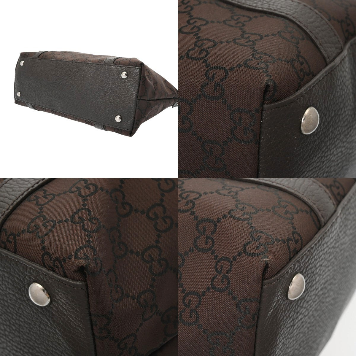 Gucci GG Pattern Tote Bag - Brown, GG Nylon/Leather