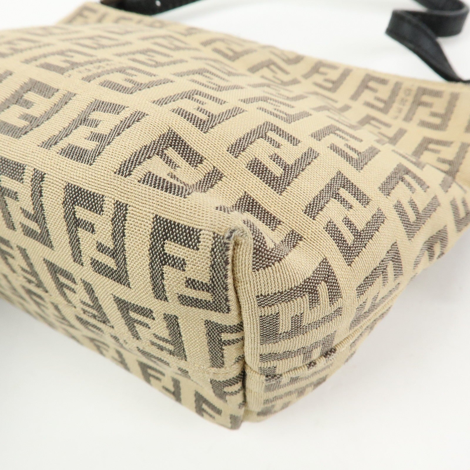 Fendi Hand Bag - Beige Black, Canvas Leather