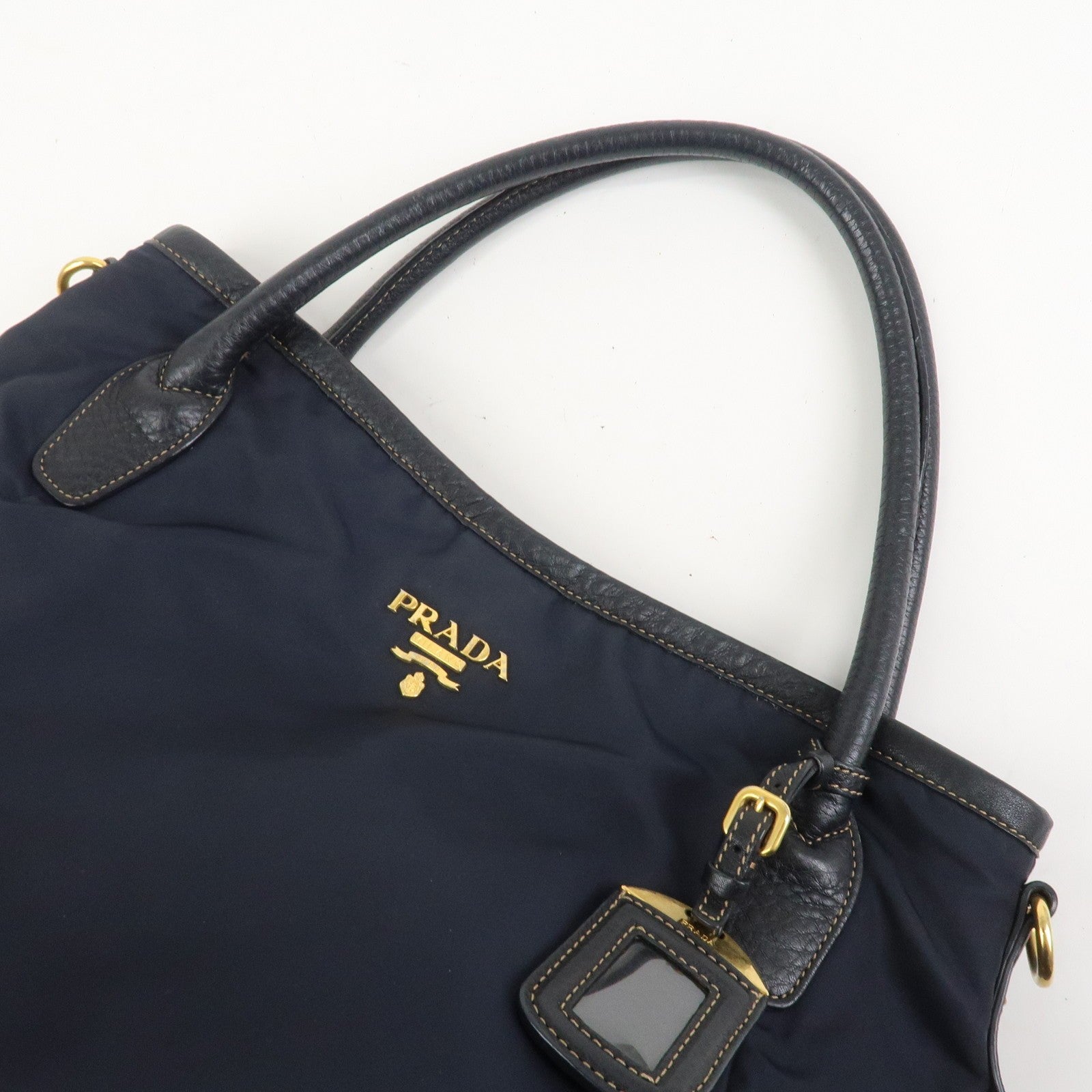 Prada 2Way Bag - Navy, Nylon and Leather