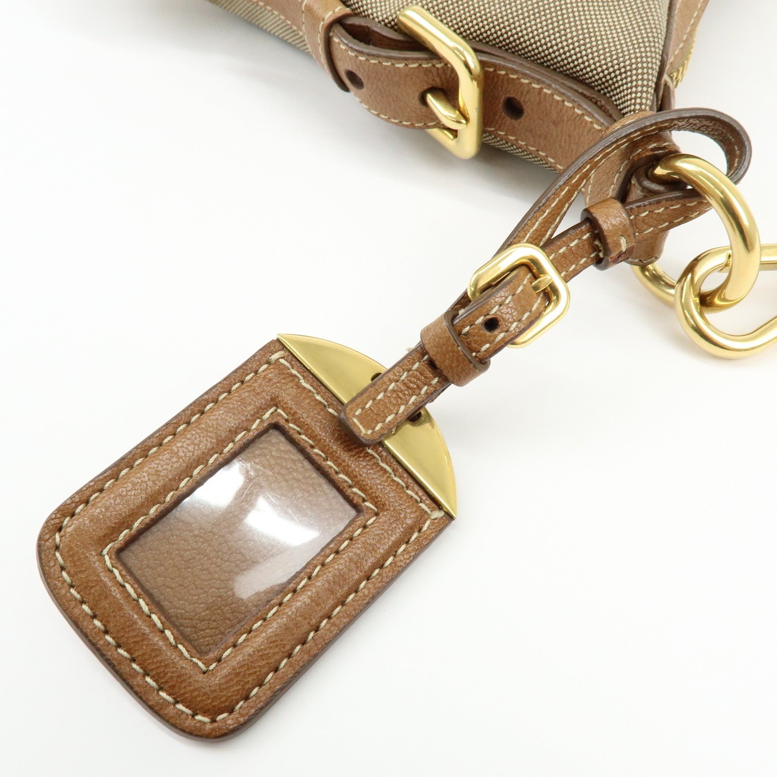 Prada Shoulder Bag - Brown, Jacquard Canvas, Leather
