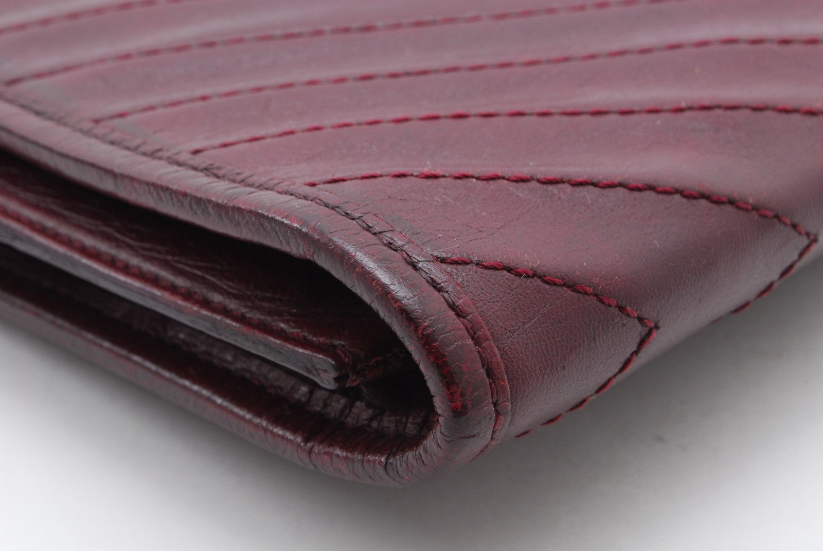 Saint Laurent Yves Clutch Bag - Red Bordeaux, Leather