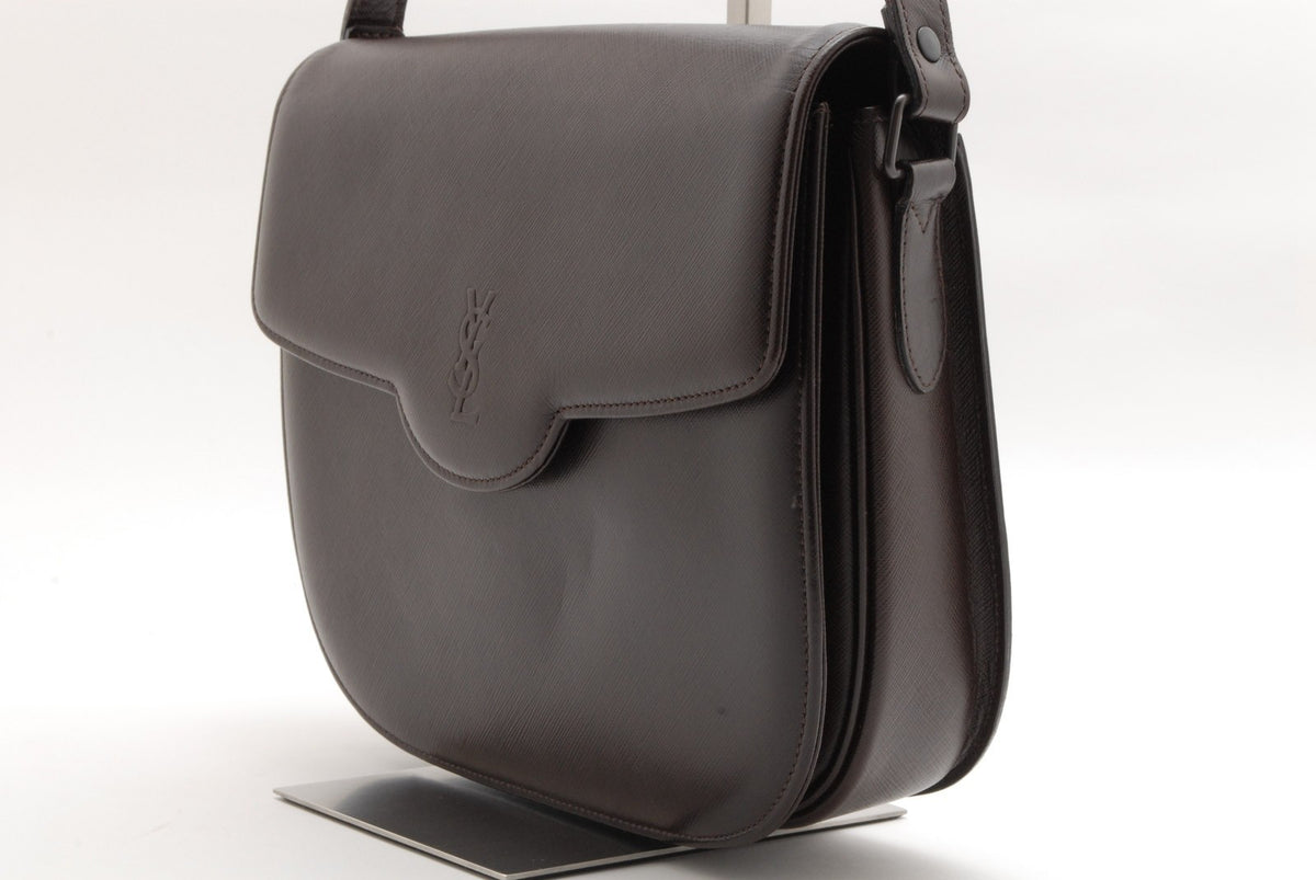 Yves Saint Laurent Cassandra Shoulder Bag - Brown, Leather