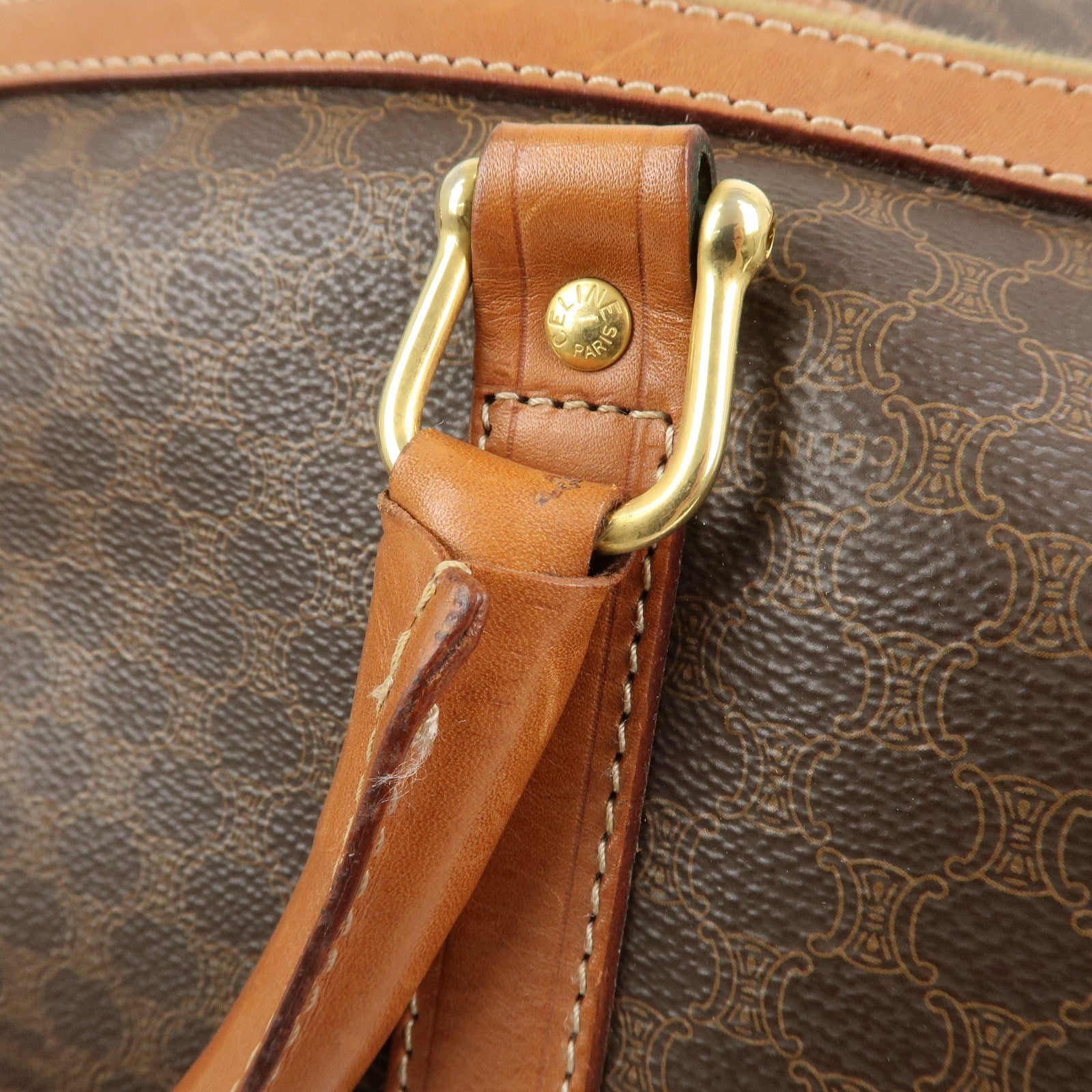 Celine Macadam Boston Bag - Brown, PVC Canvas Leather