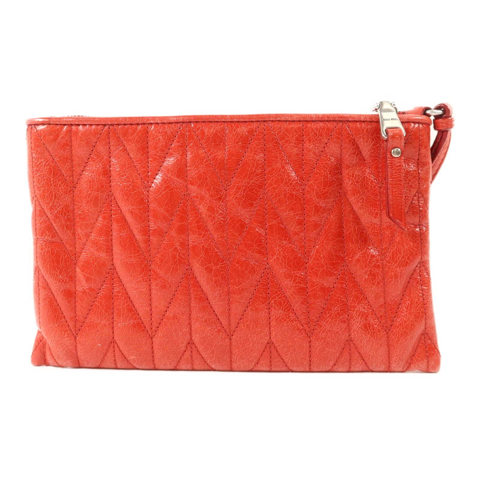 Miu Miu SHW Pouch - Red, Calfskin Leather