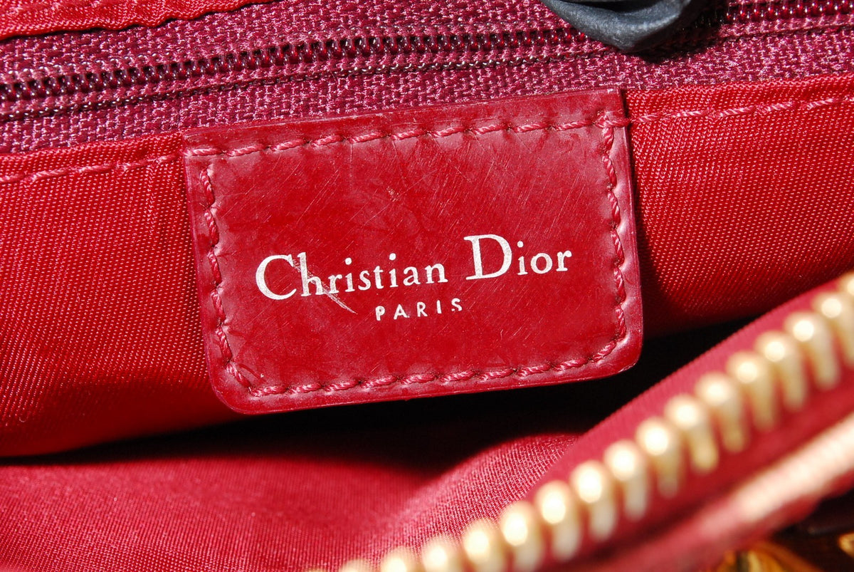 Dior Trotter Mini Boston Handbag - Bordeaux, Canvas