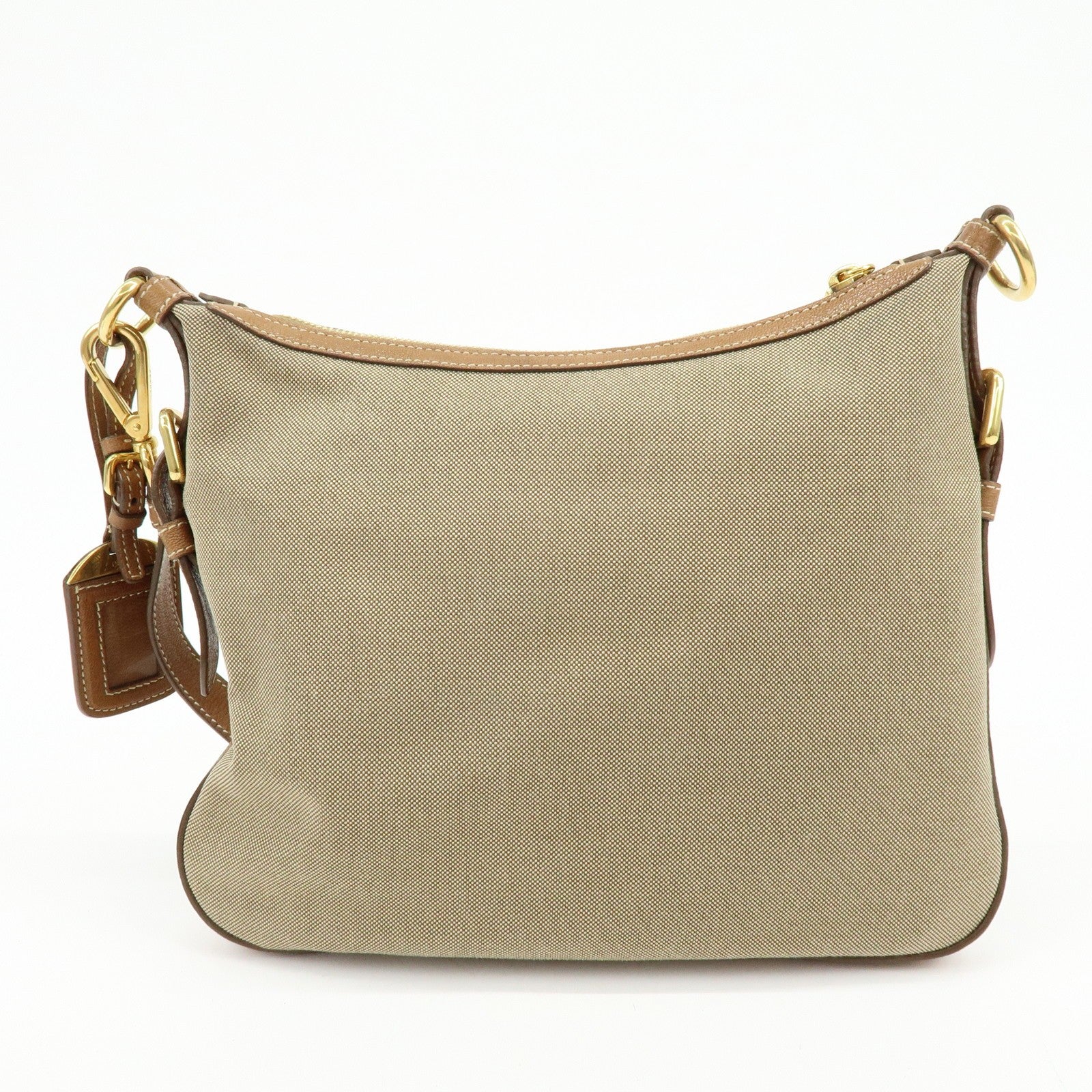 Prada Shoulder Bag - Brown, Jacquard Canvas, Leather