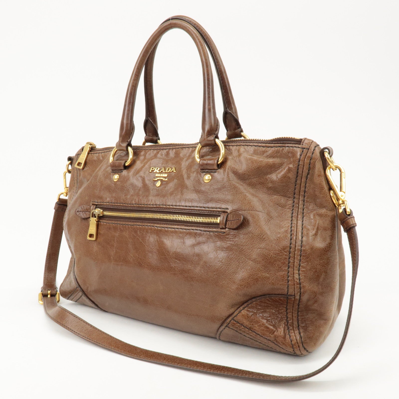 Prada 2way Bag - Brown, Leather