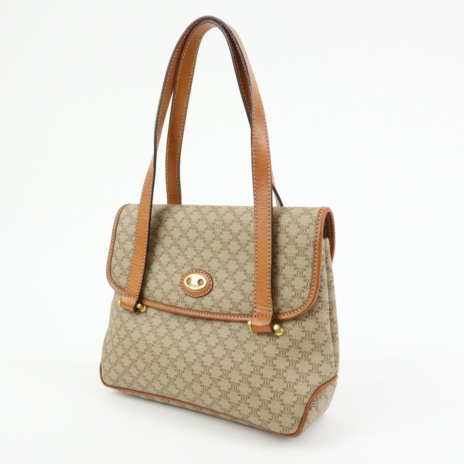 Celine Macadam Hand Bag - Beige, PVC Leather
