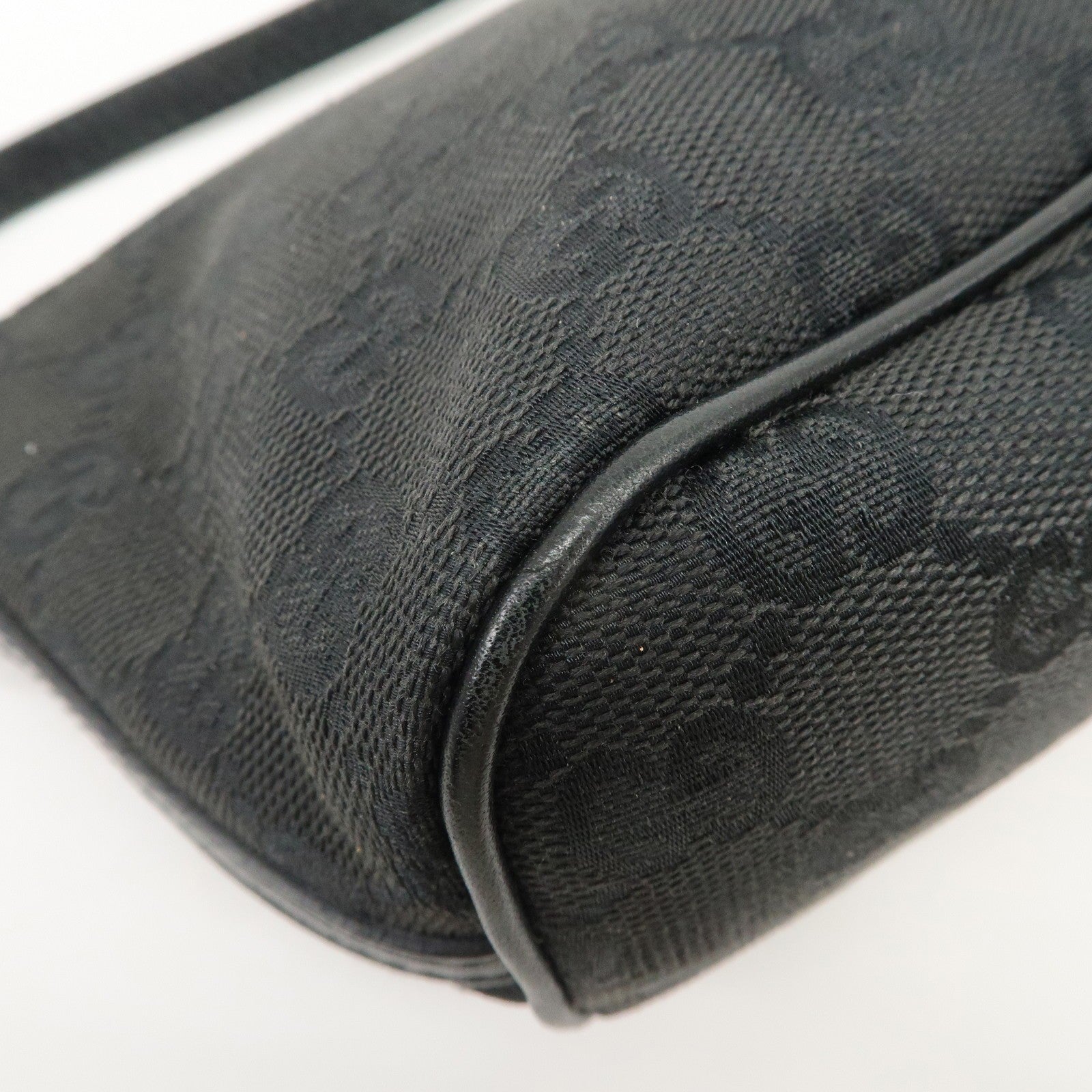 Gucci Boat Bag Hand Bag - Black, GG Canvas Leather