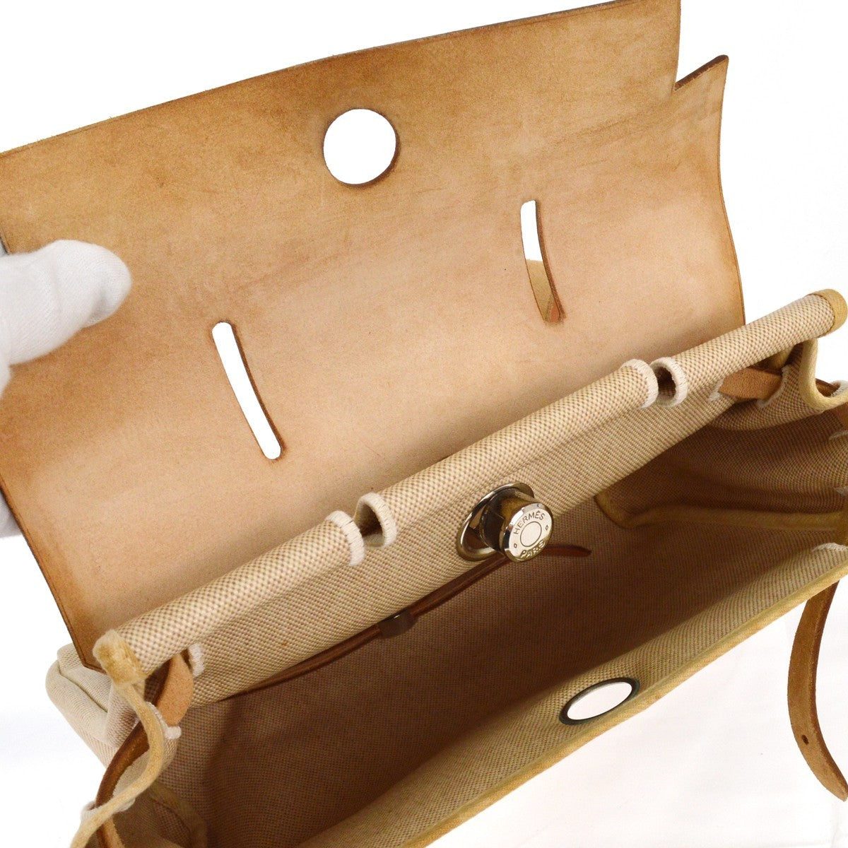 Hermès Herbag A Dos Backpack - Natural, Canvas