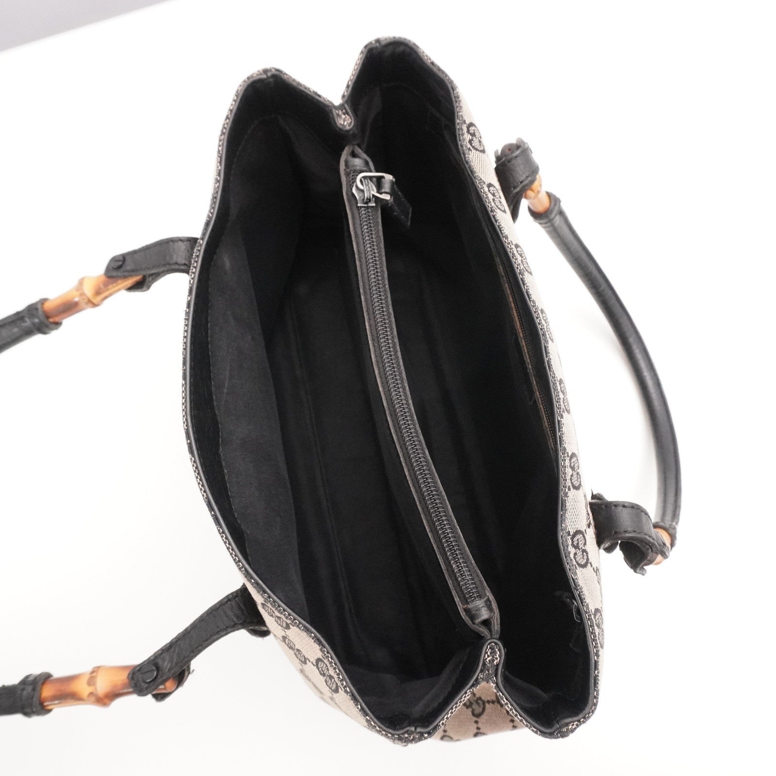 Gucci GG Canvas Bamboo 112526 Hand Bag - Brown, Canvas