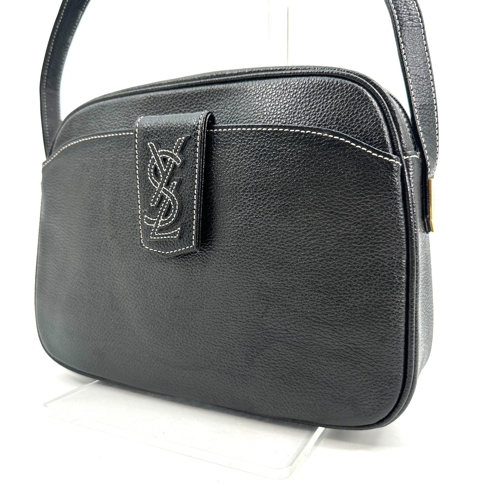 Saint Laurent Yves Shoulder Bag - Black, Leather