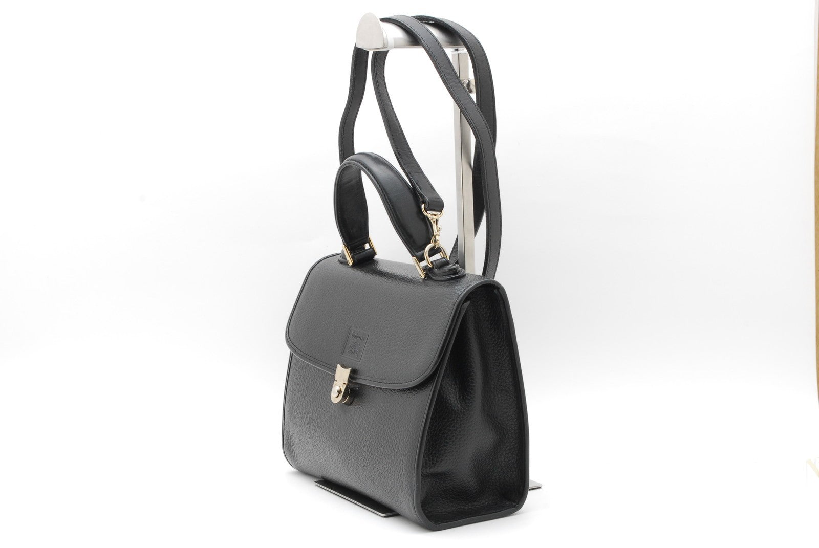Burberry Nova Check Vintage Hand Tote Shoulder 2way Bag - Black, Leather