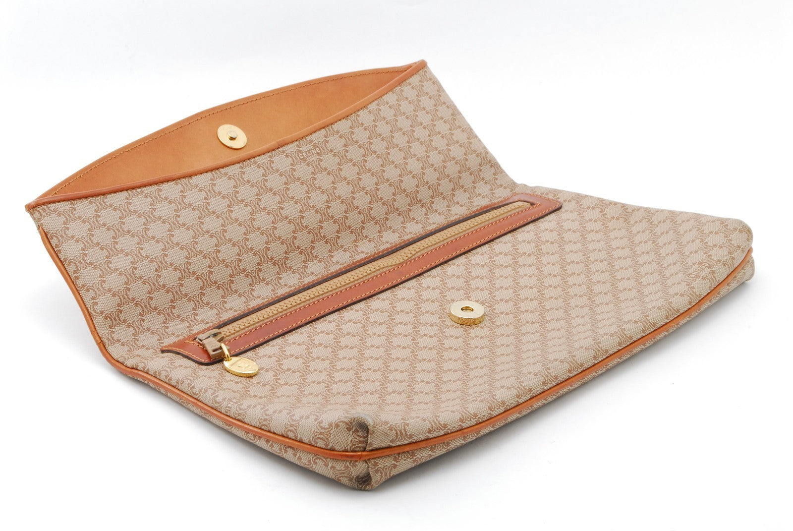 Celine Macadam Clutch Bag - Beige, Leather, PVC