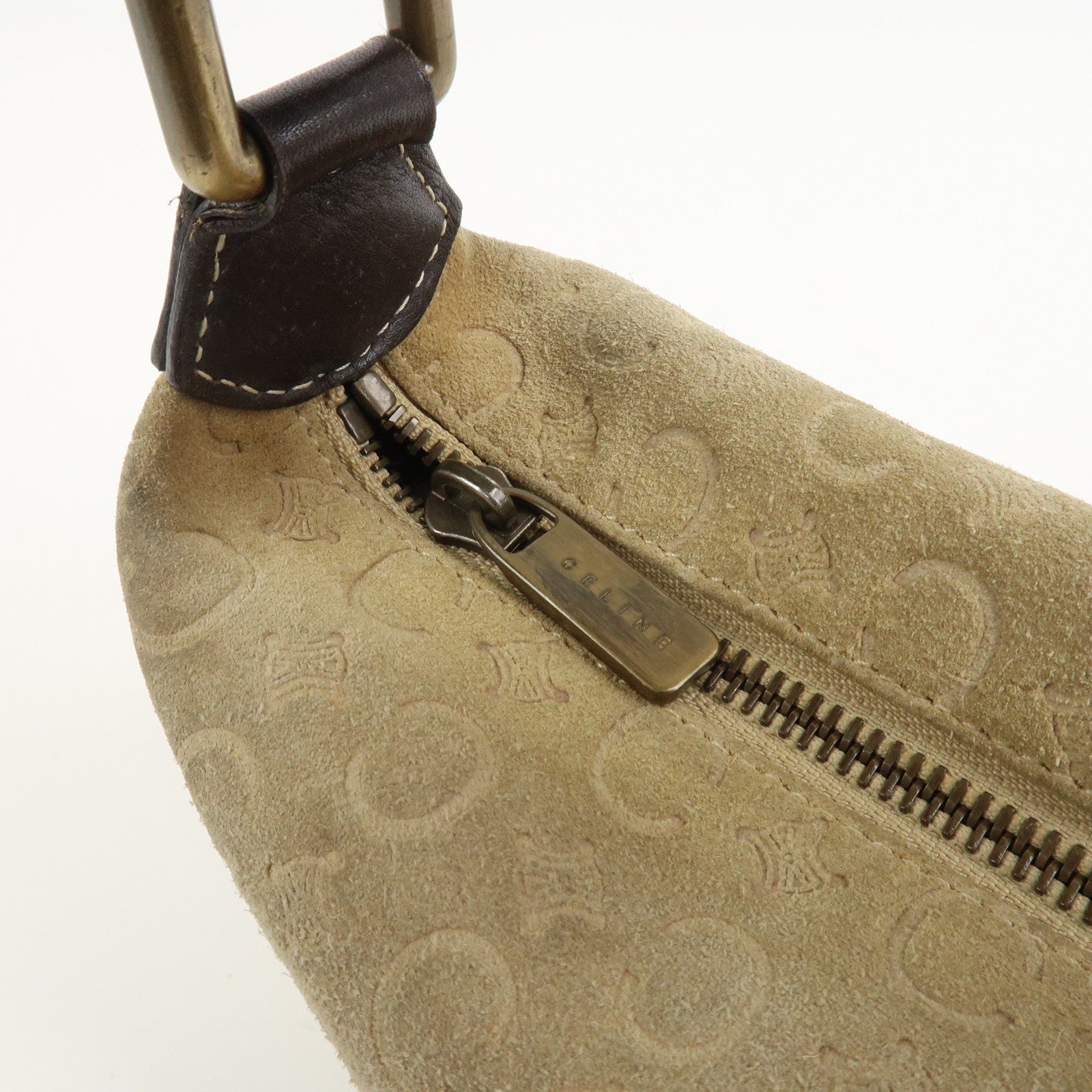 Celine C Macadam Hand Bag - Beige, Suede Leather