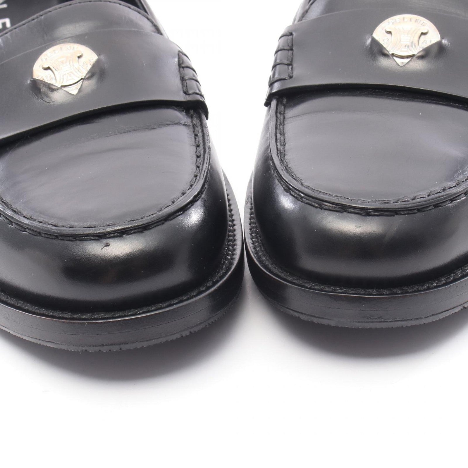 Celine Coin Loafers - Black, Leather