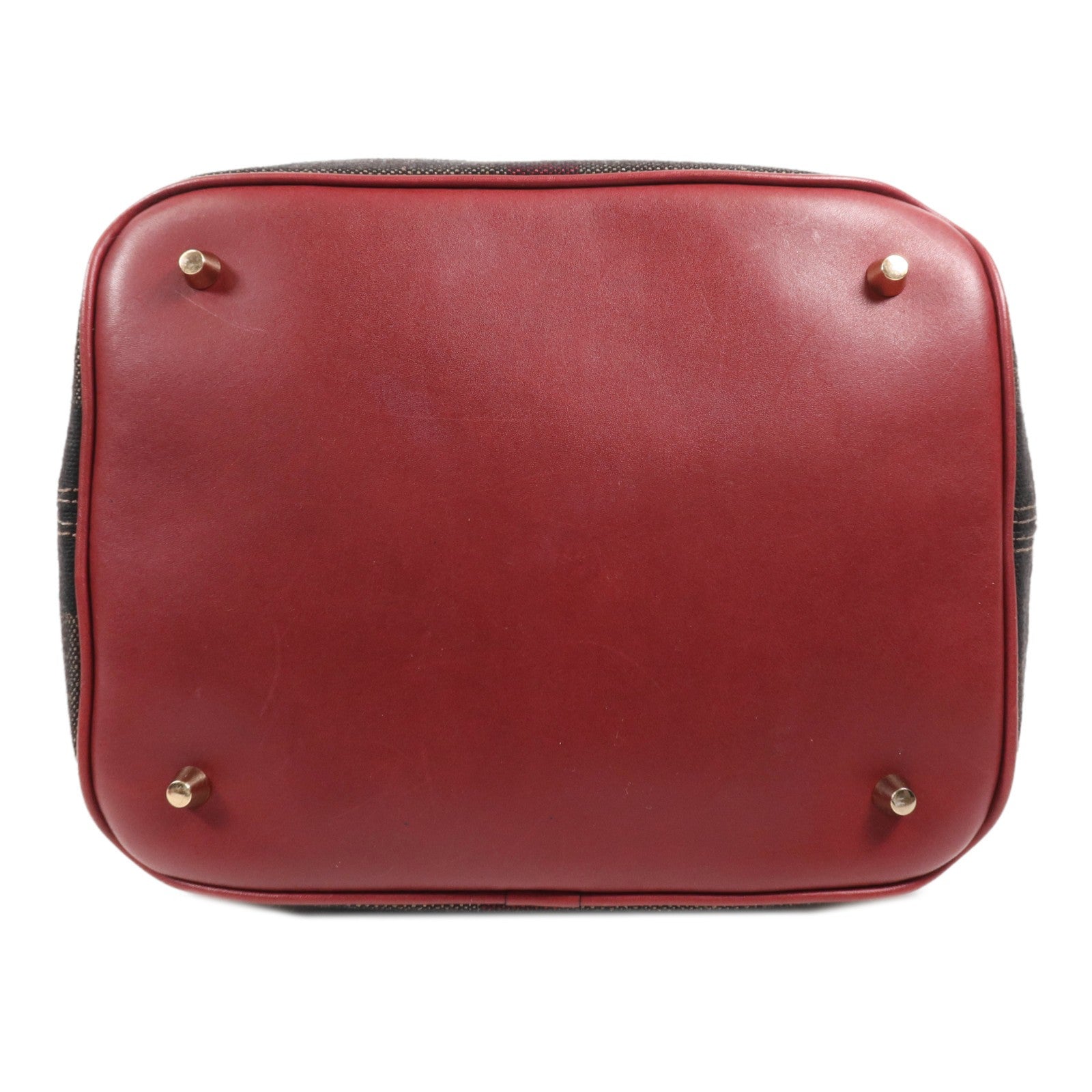 Burberry GHW Shoulder Bag - Red/Brown/Black, Canvas/Calfskin Leather