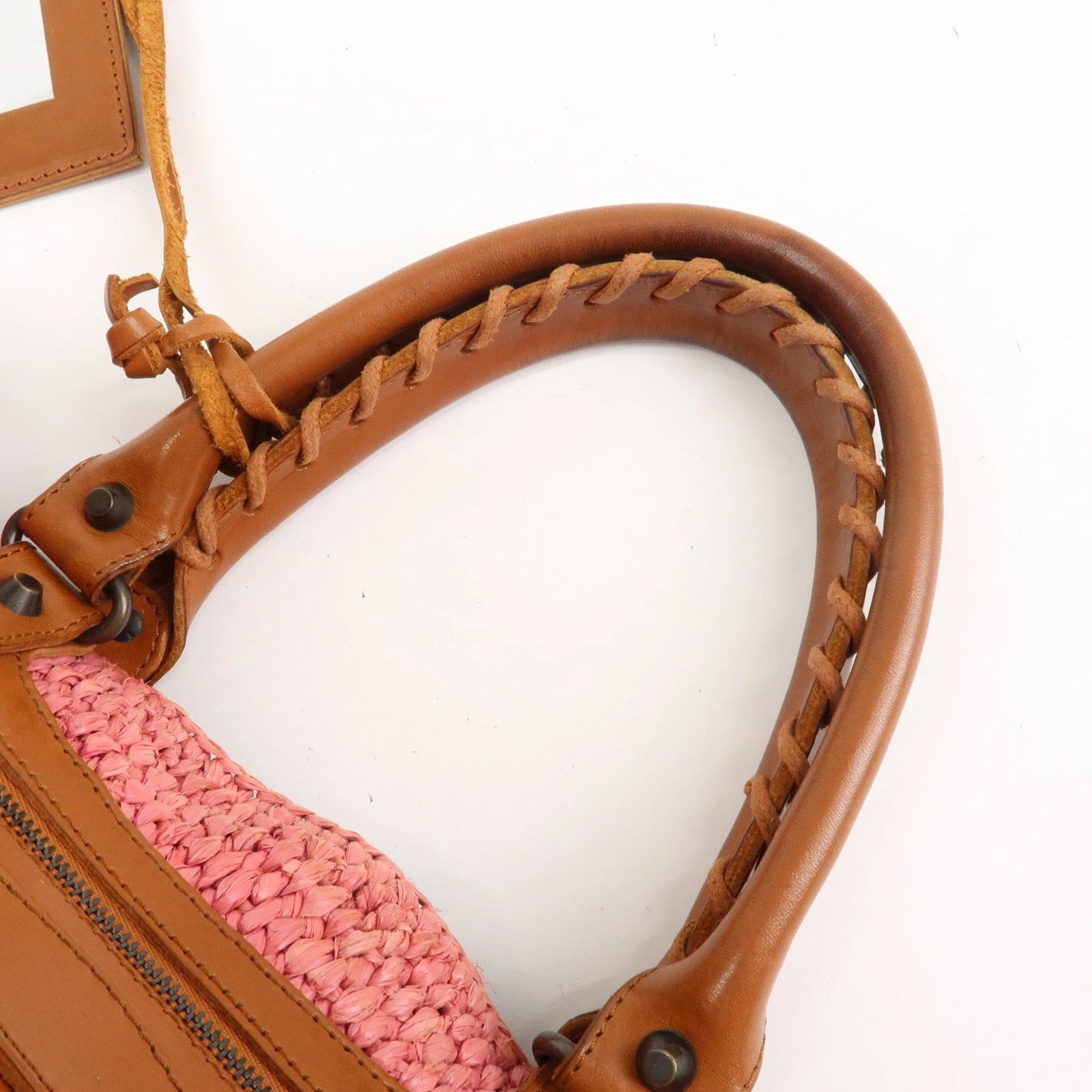 BALENCIAGA Tote Bag - Pink, Straw