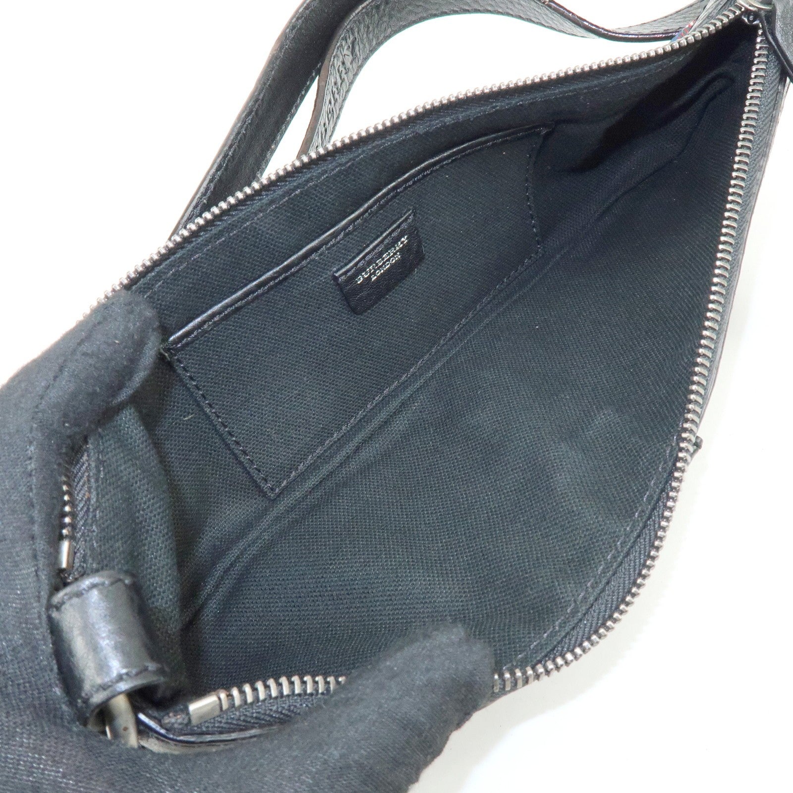 Burberry Shoulder Bag - Black, Green, Canvas, Leather