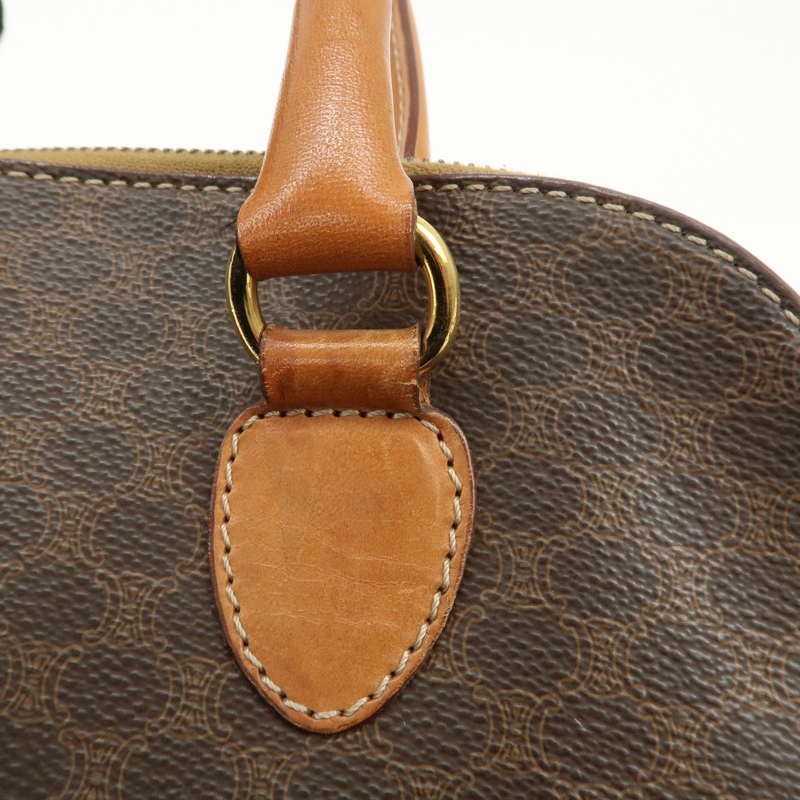 Celine Macadam Hand Bag - Brown, PVC Leather