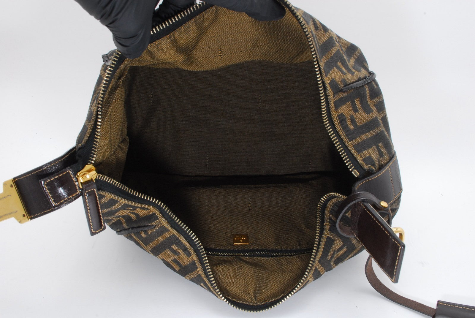 Fendi FF Vanity Hand Tote Bag - Gold, Canvas Leather