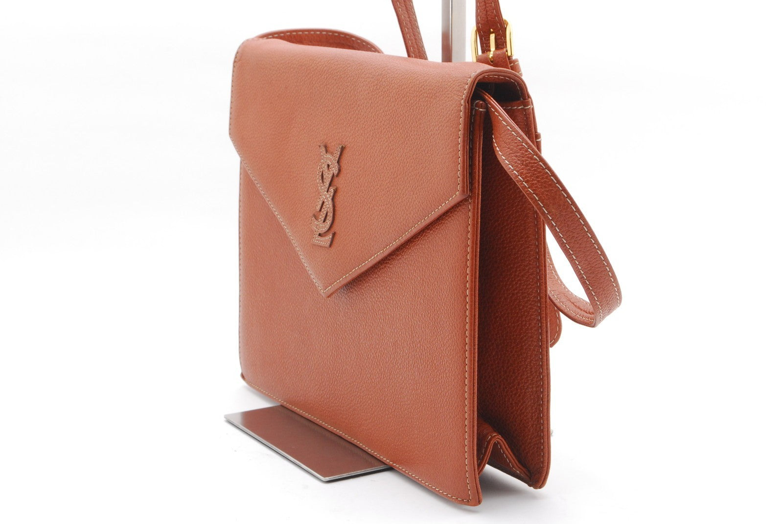Saint Laurent Shoulder Tote Stitch Bag - Brown, Leather