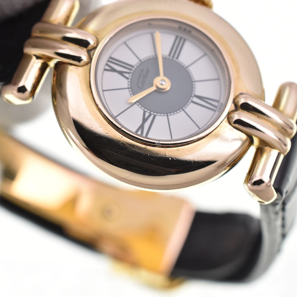 Cartier Must Colisee Vermeil SM Wristwatch - Gold, SV925 (Gold Plated) / Leather